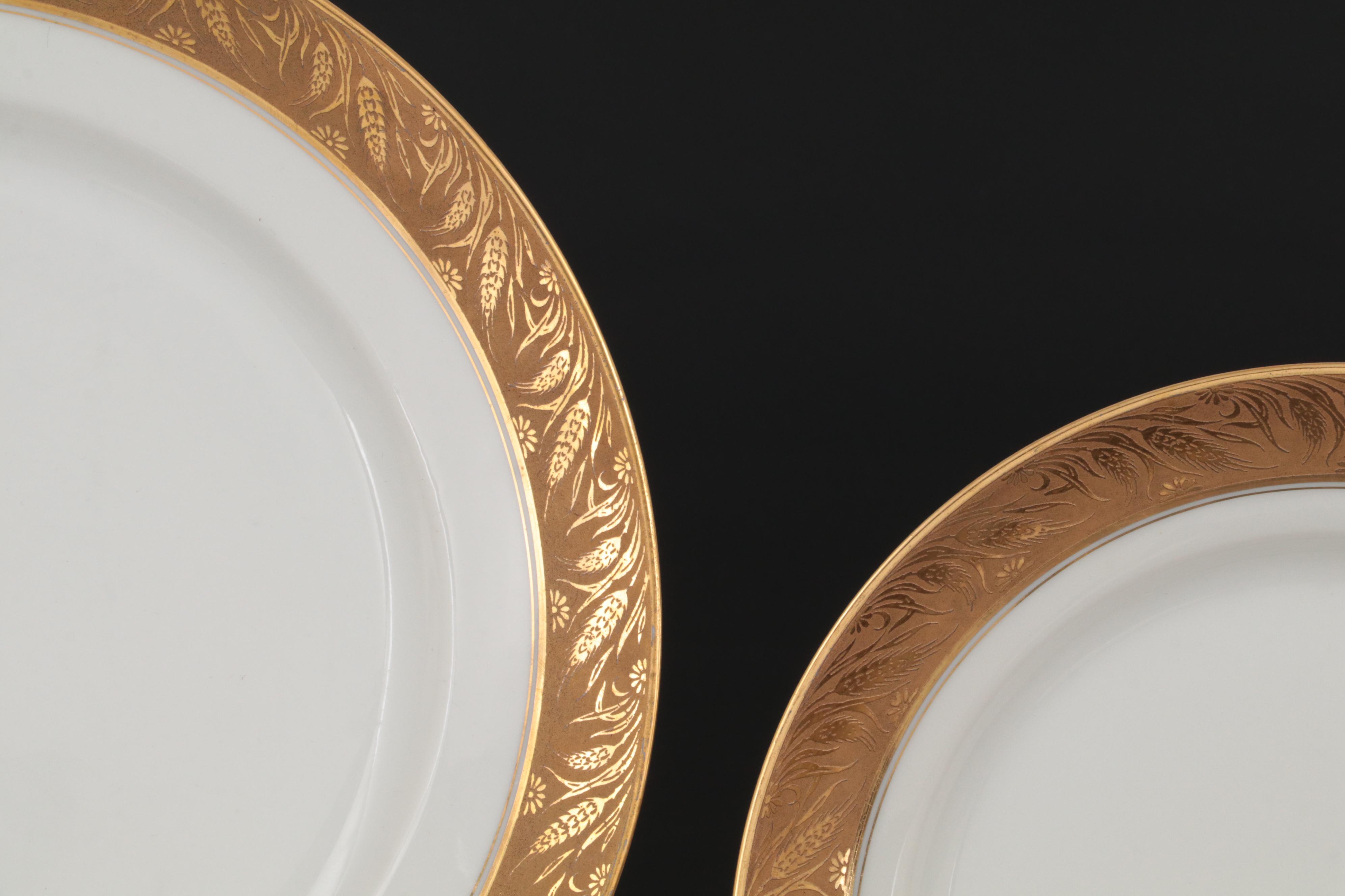 Haviland Limoges and Other Gold Rimmed Porcelain Dinnerware