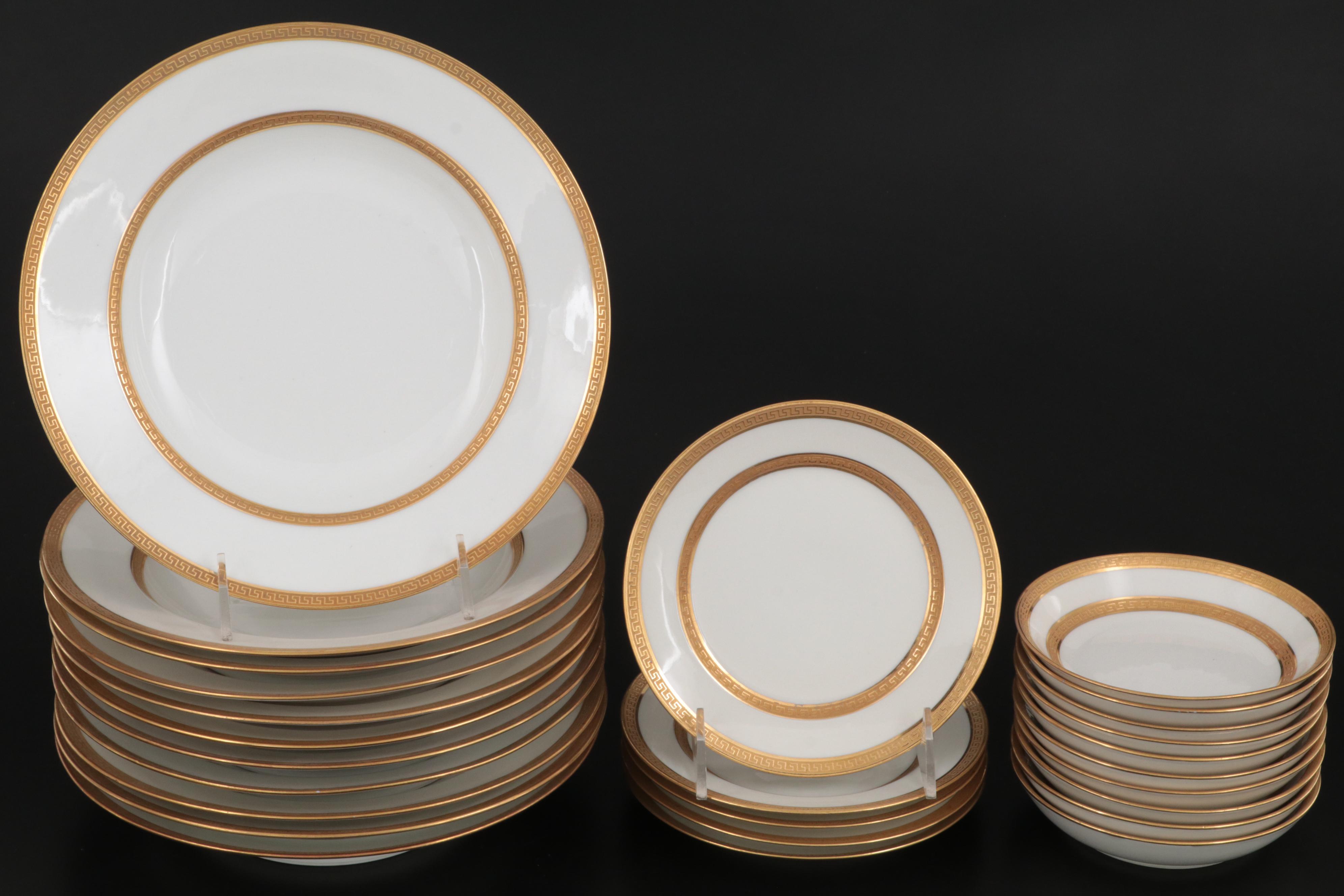 Haviland Limoges and Other Gold Rimmed Porcelain Dinnerware