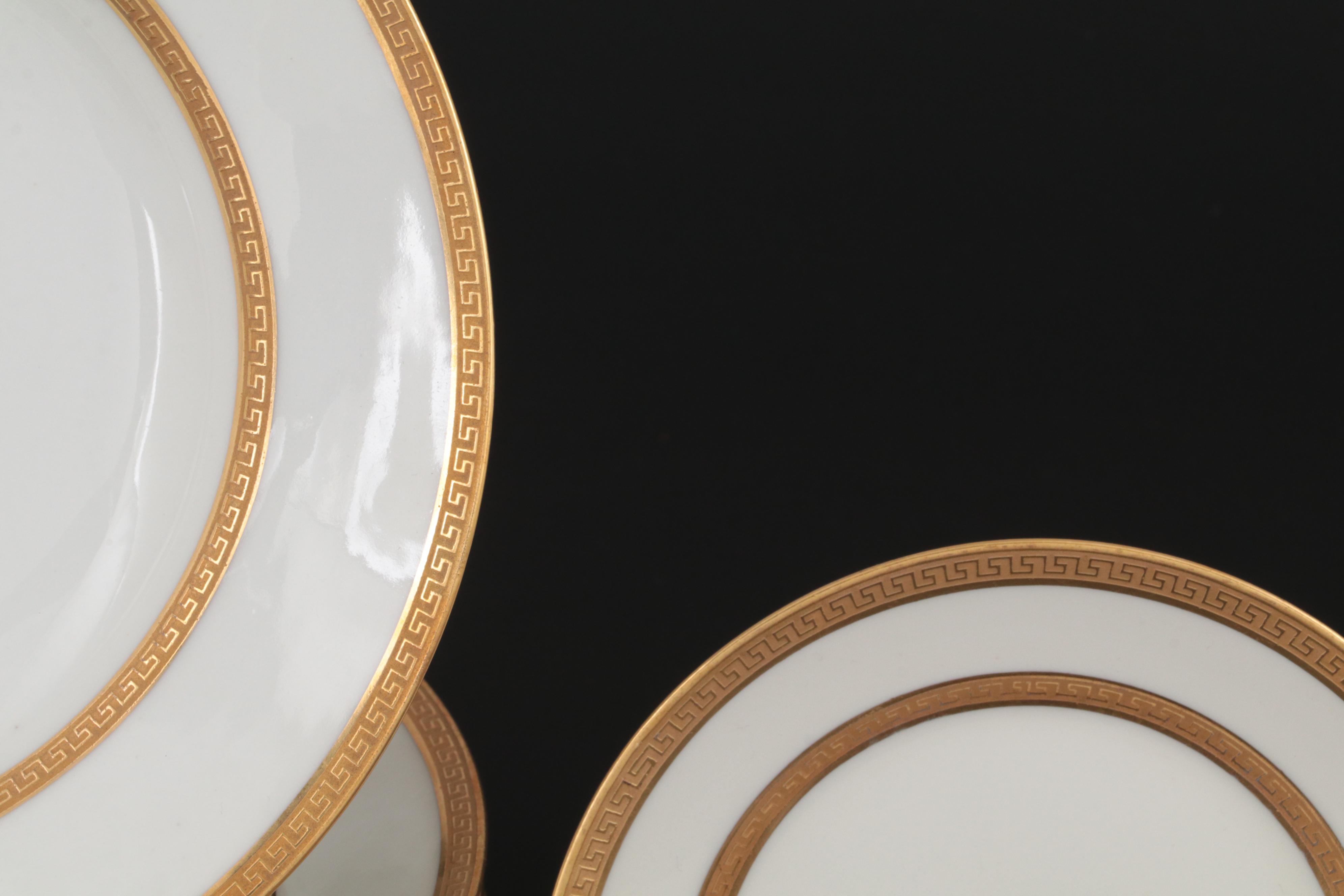 Haviland Limoges and Other Gold Rimmed Porcelain Dinnerware
