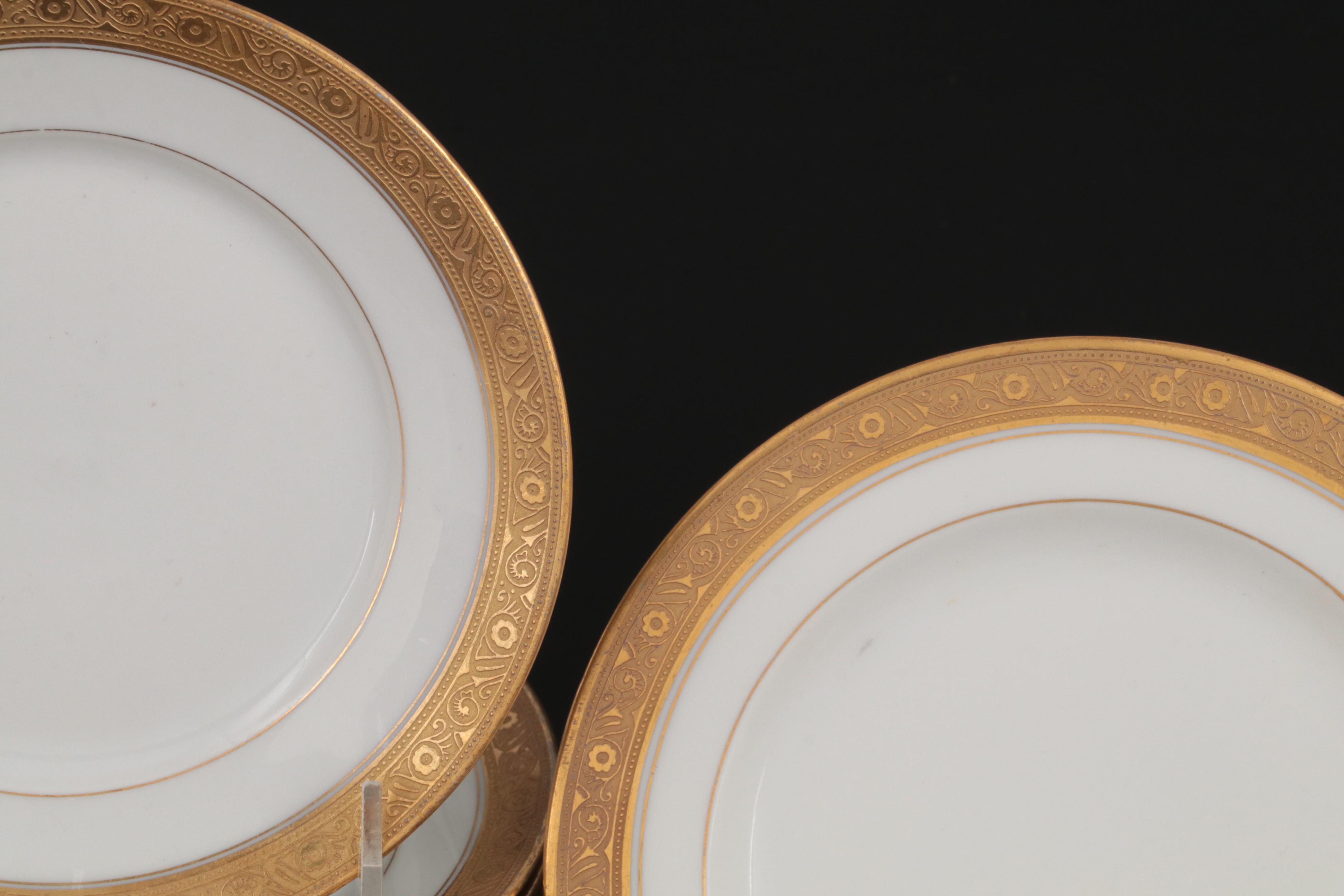 Haviland Limoges and Other Gold Rimmed Porcelain Dinnerware