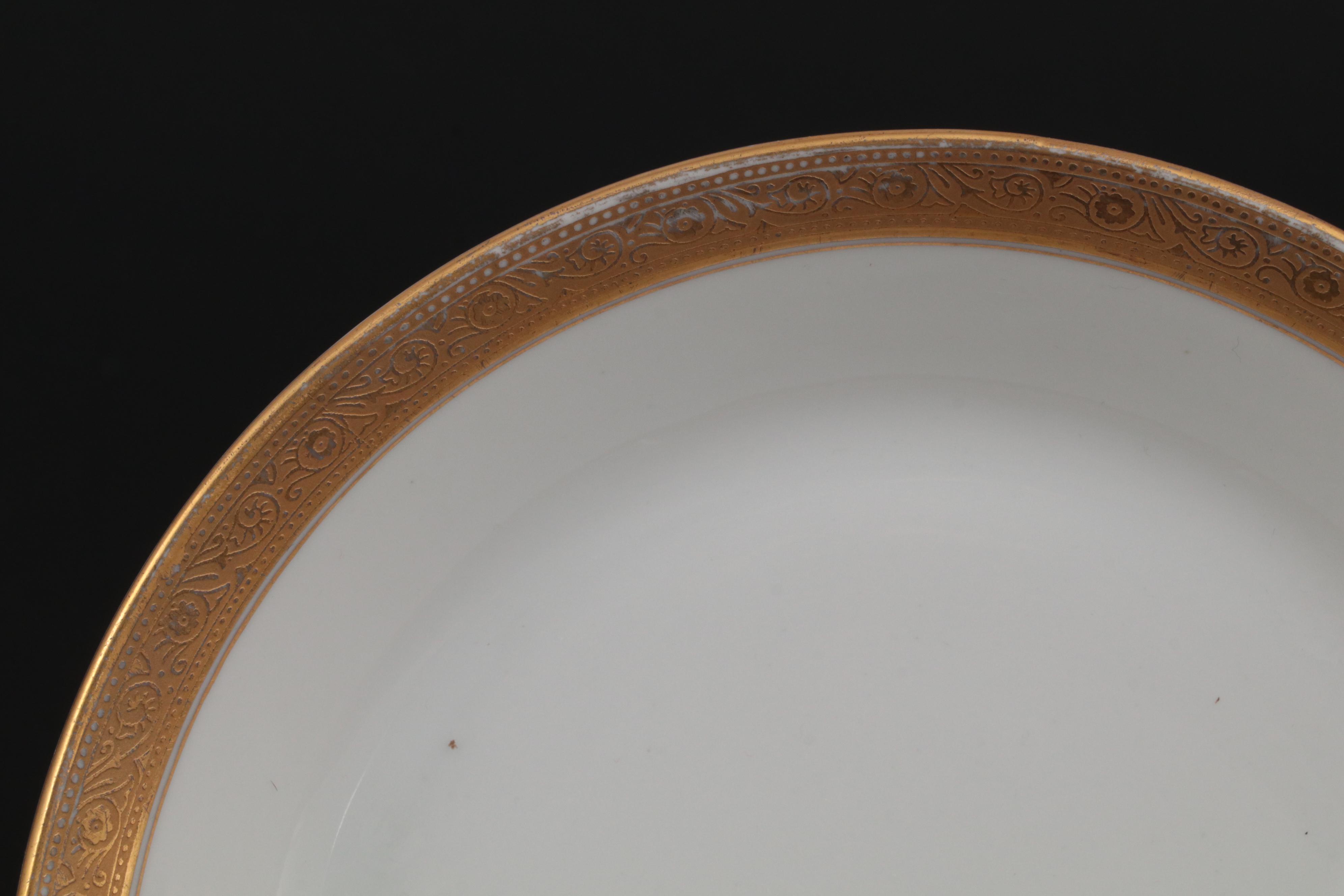 Haviland Limoges and Other Gold Rimmed Porcelain Dinnerware