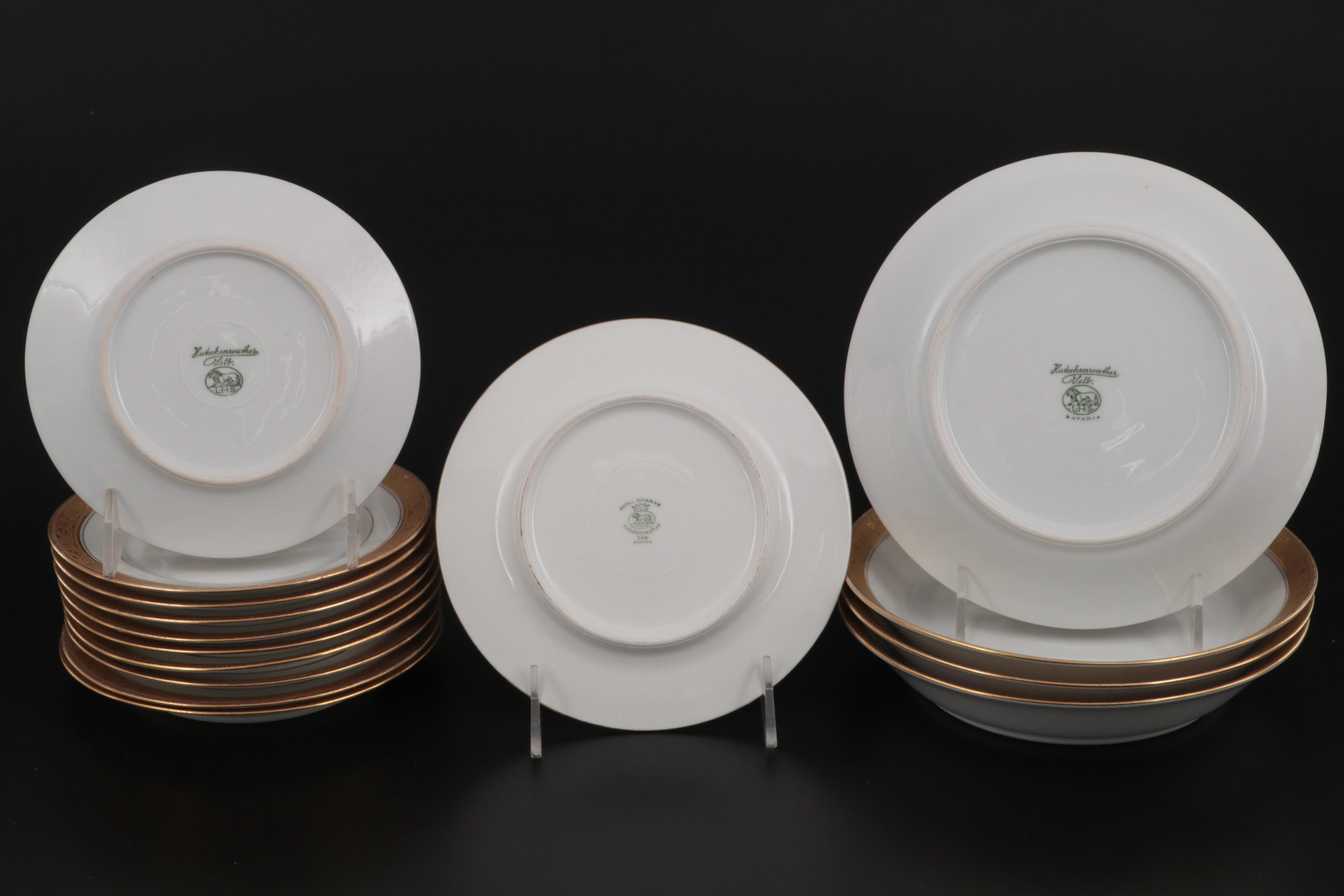 Haviland Limoges and Other Gold Rimmed Porcelain Dinnerware