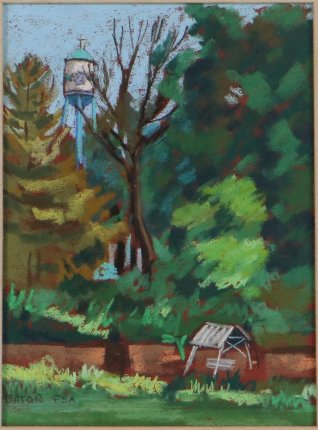 Martha Bator Pastel Drawing "The Picnic Place (Monastery)"