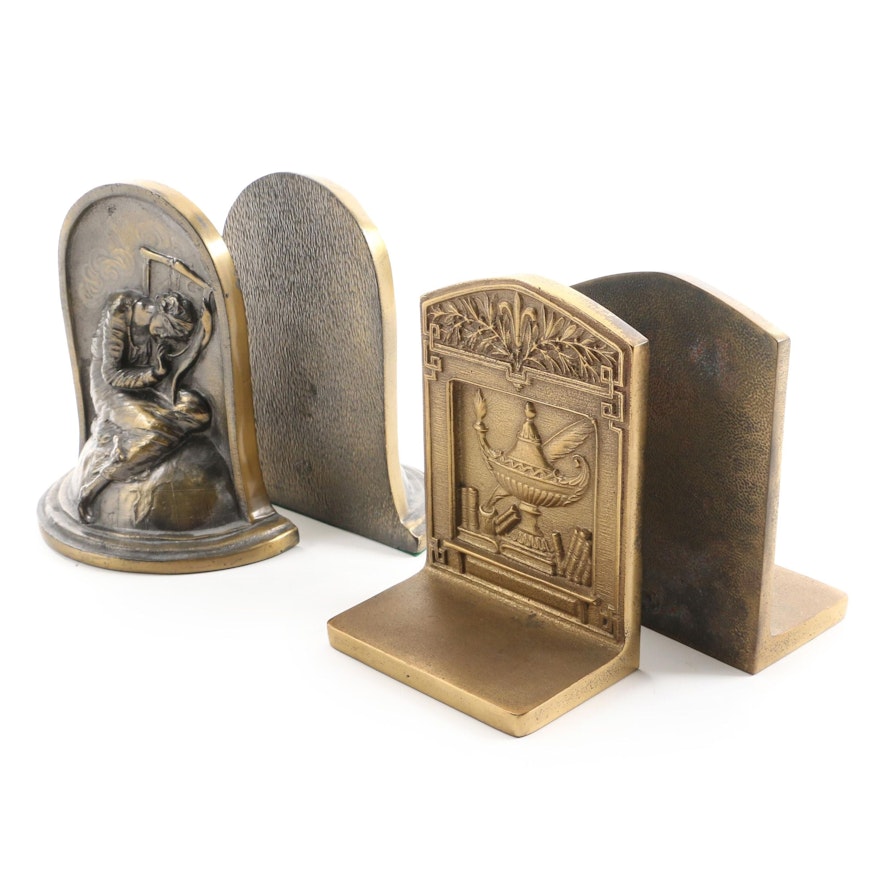 Bradley & Hubbard Brass and Kronheim & Oldenbusch Metal Bookends