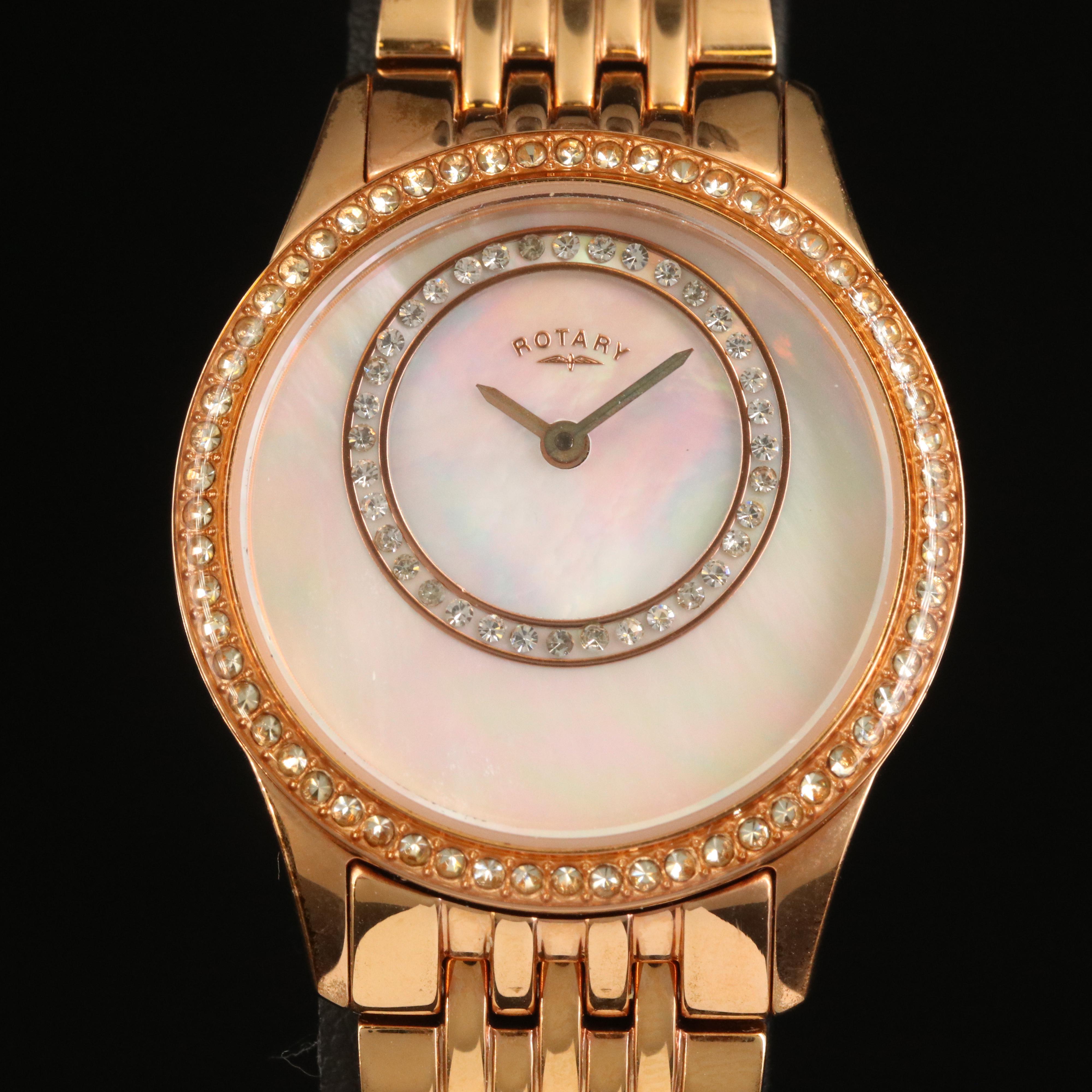 Rotary Mother-of-Pearl and Crystal Watch