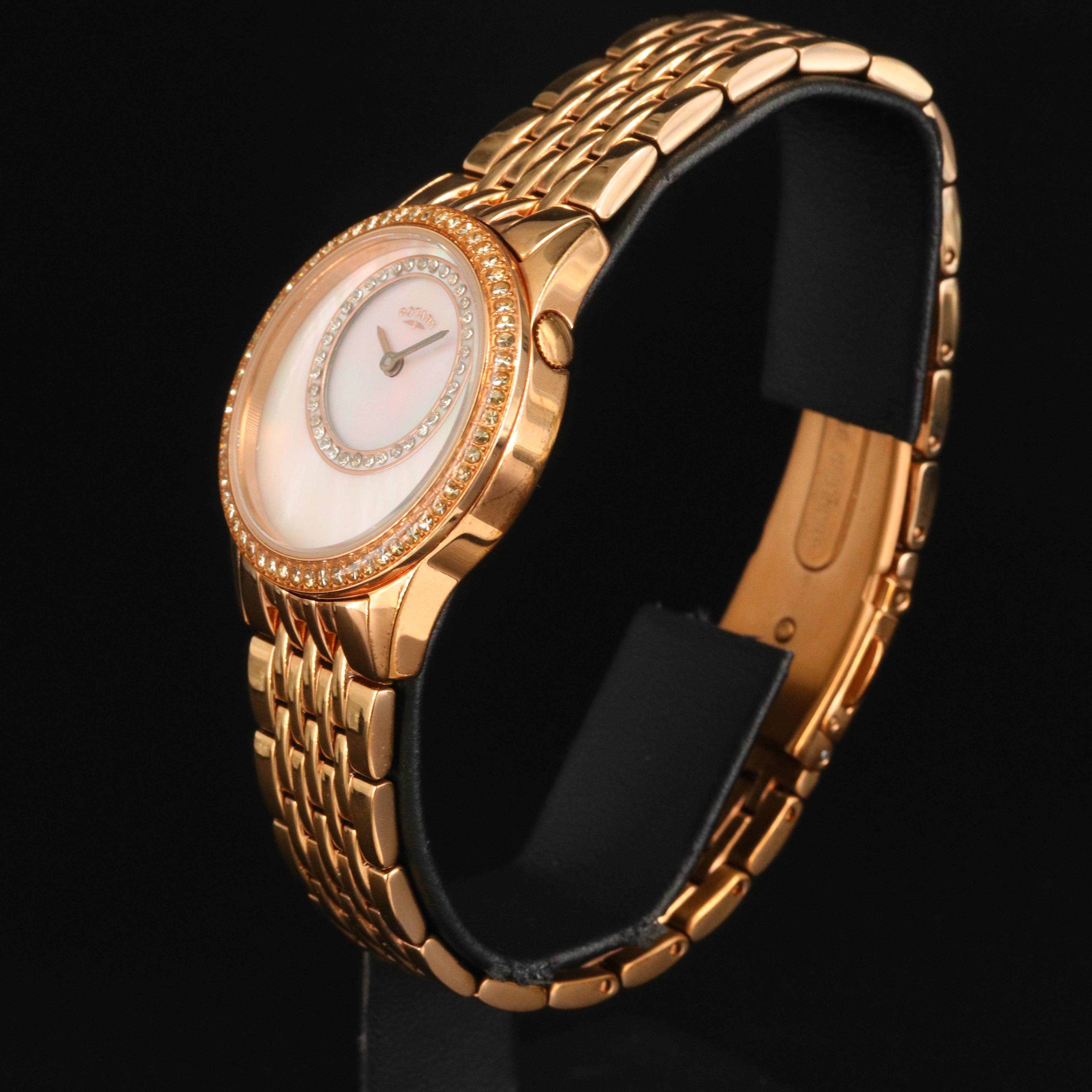 Rotary Mother-of-Pearl and Crystal Watch