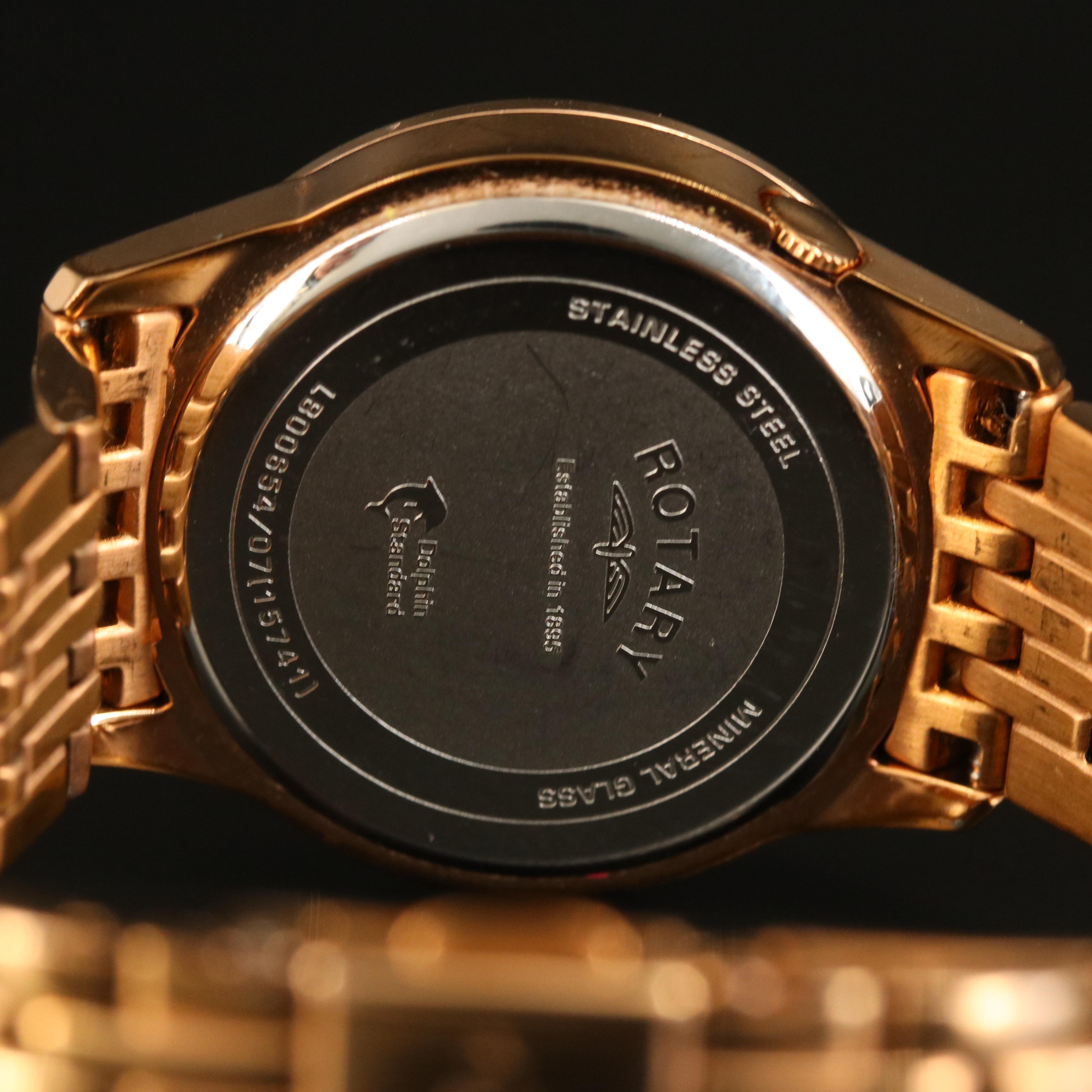 Rotary Mother-of-Pearl and Crystal Watch