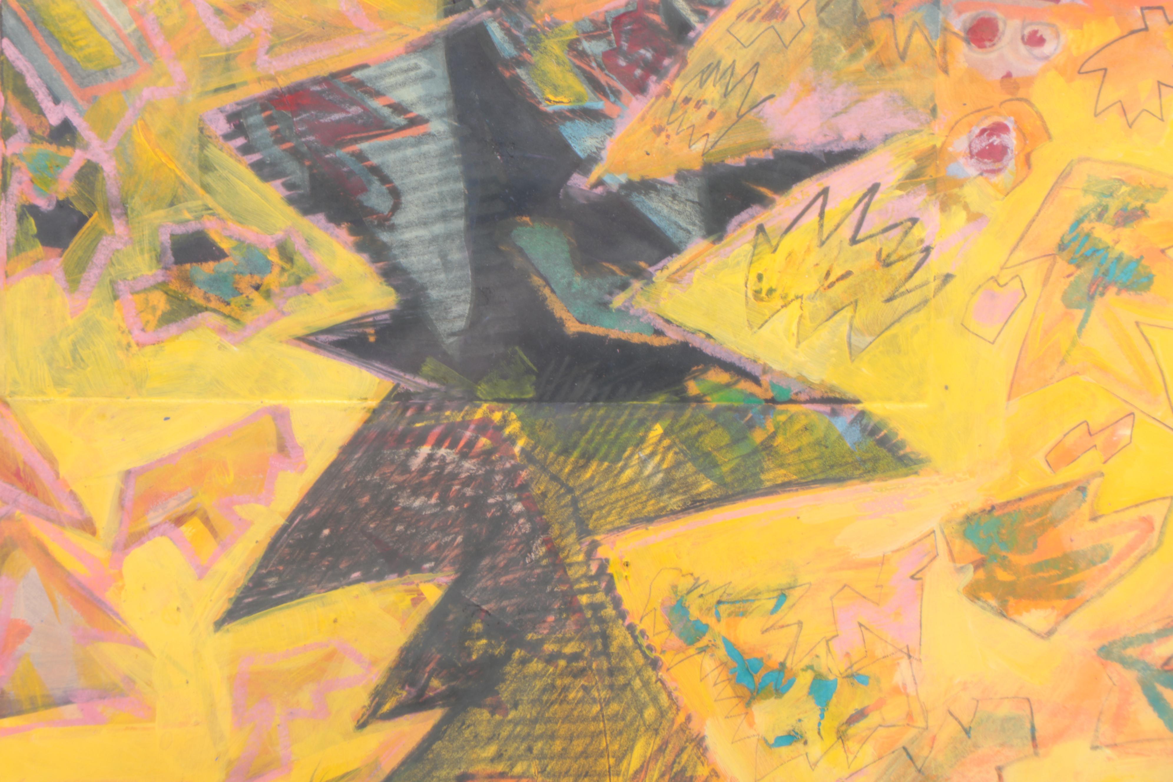 Sarah Roush Mixed Media Painting "Flying Teeth"