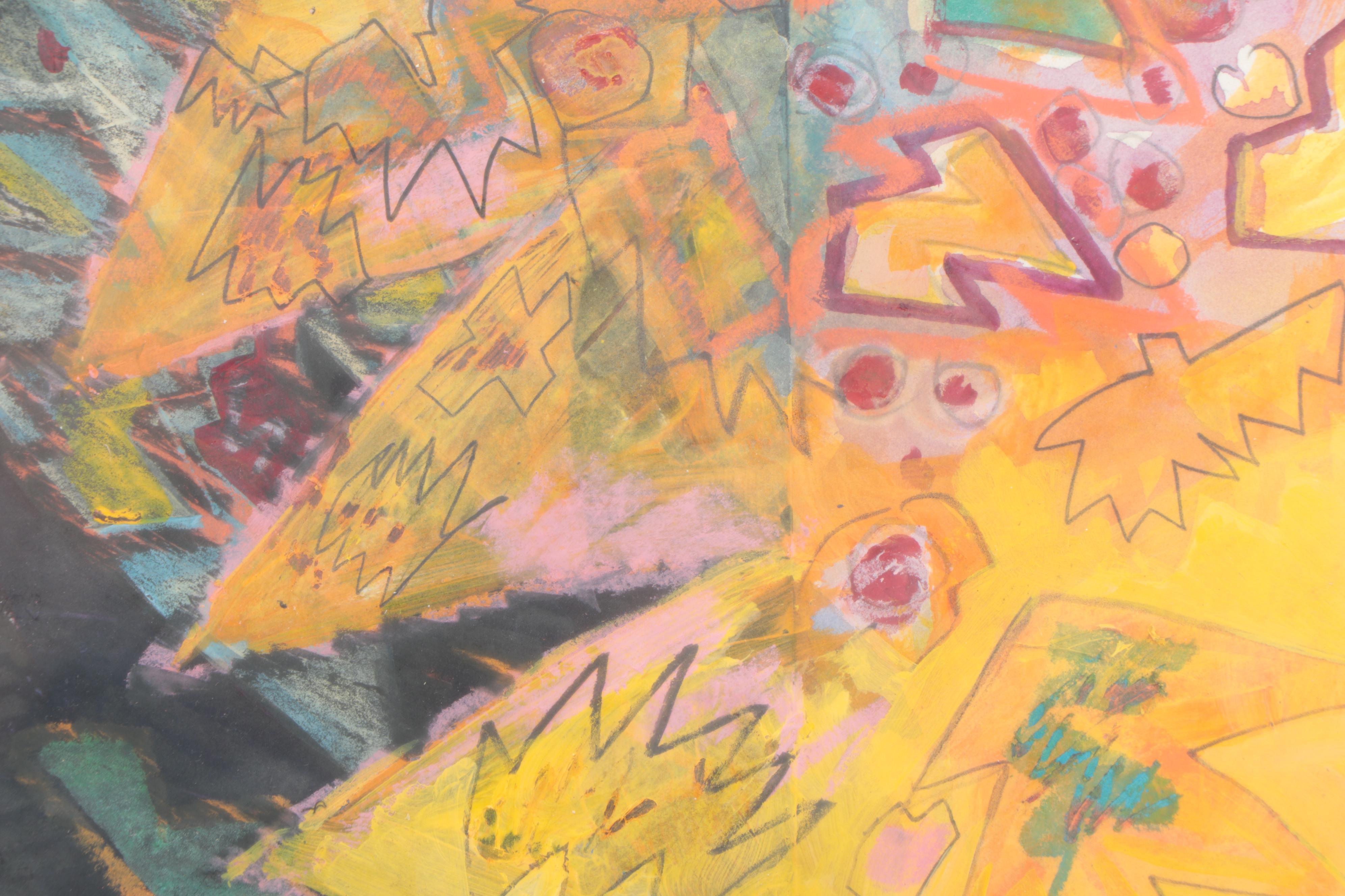 Sarah Roush Mixed Media Painting "Flying Teeth"