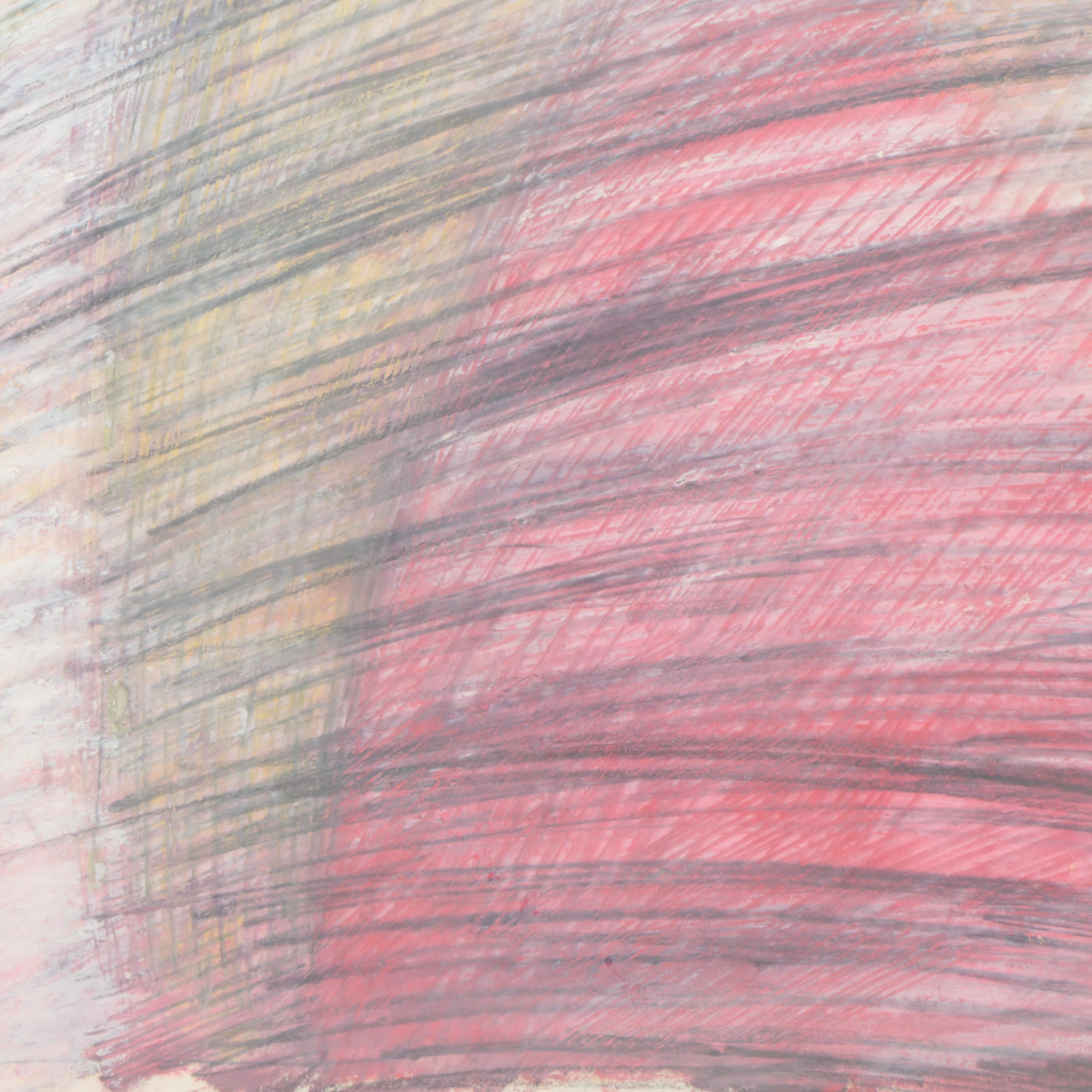 Sarah Roush Abstract Mixed Media Drawing, 1983