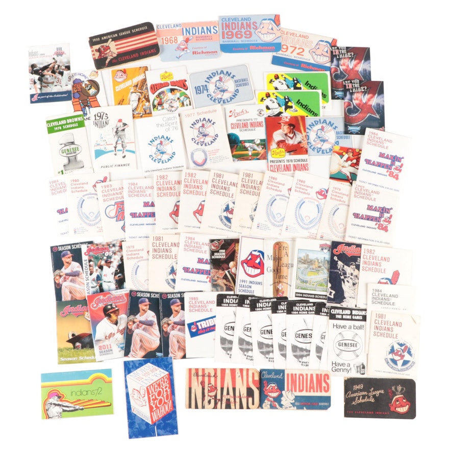 Cleveland Indians American League Schedule Books, 1940s–2010s