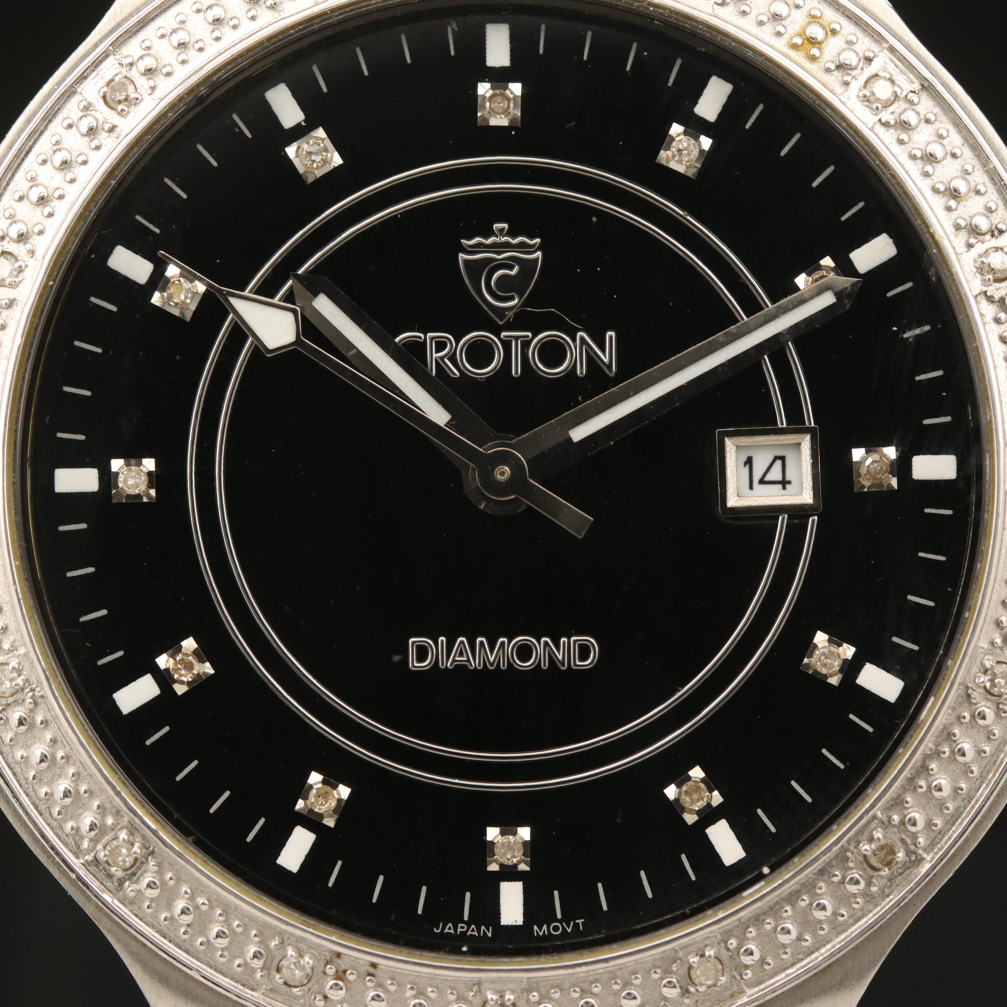 Croton Diamond and Ceramic Quartz Watch