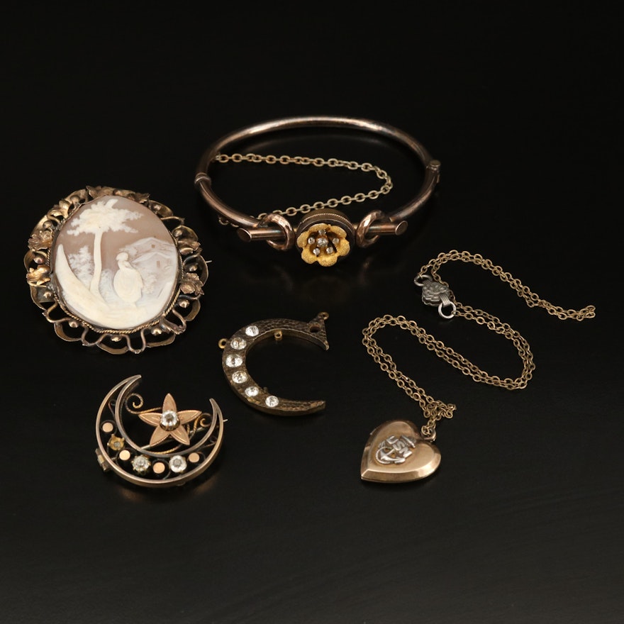 Victorian Jewelry Selection Including Paste