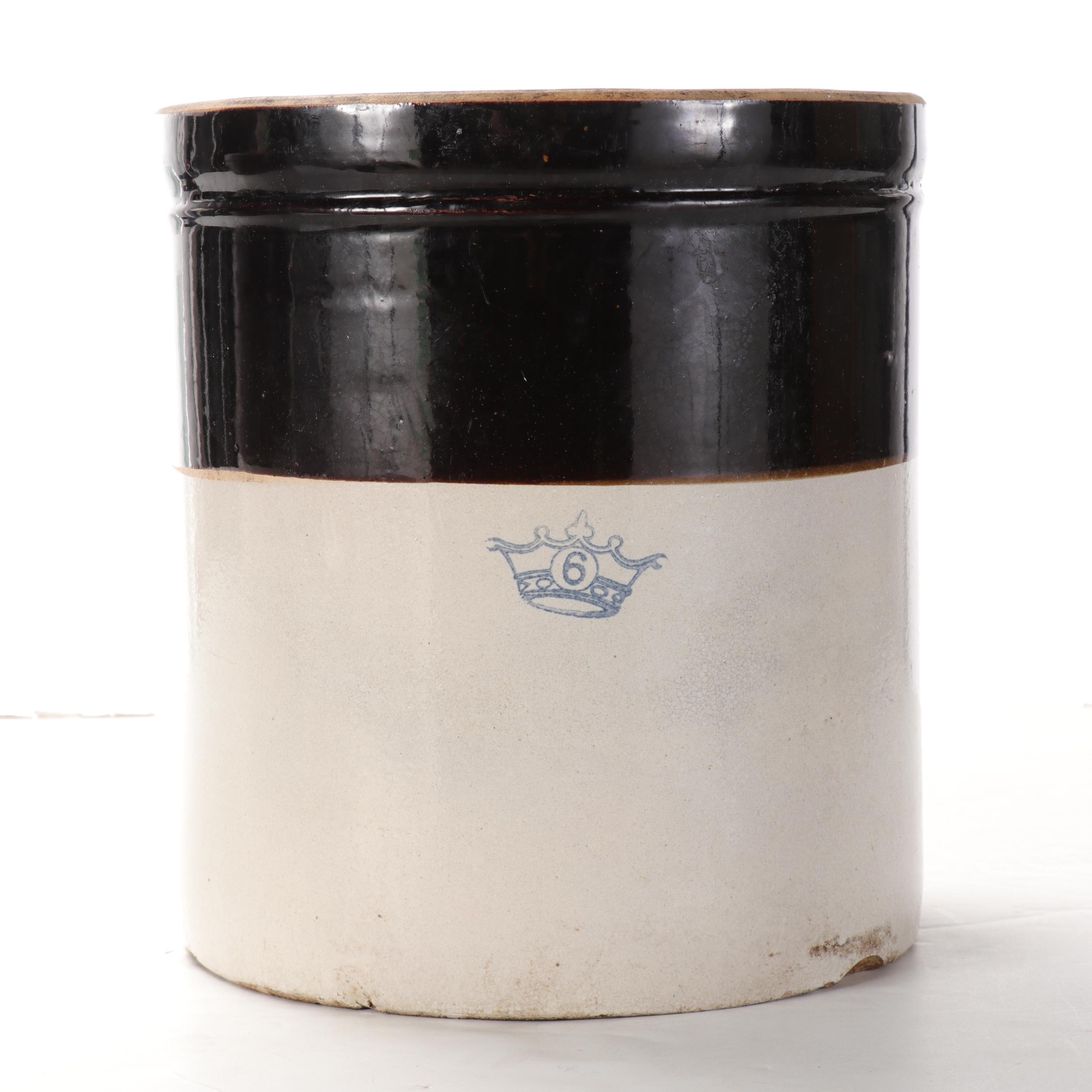 Robinson Ransbottom 6-Gallon and Alabama Miller 5-Gallon Stoneware Crocks