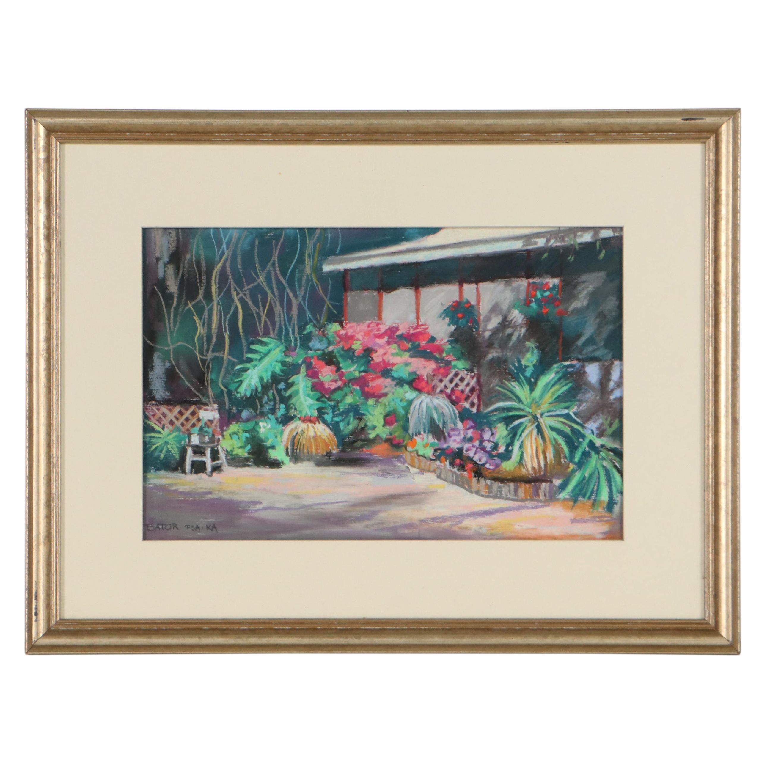 Martha Bator Pastel Drawing of Exterior View