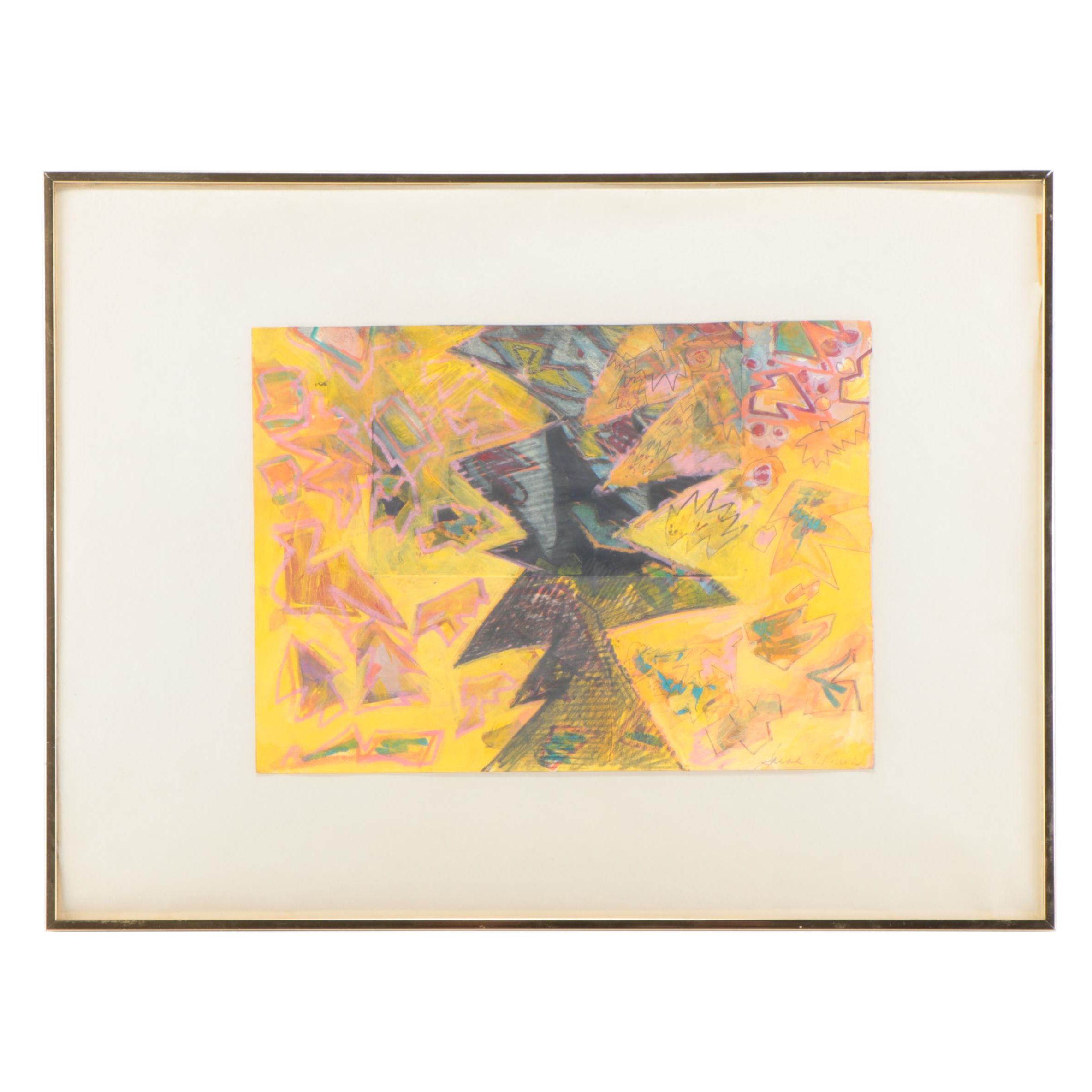 Sarah Roush Mixed Media Painting "Flying Teeth"