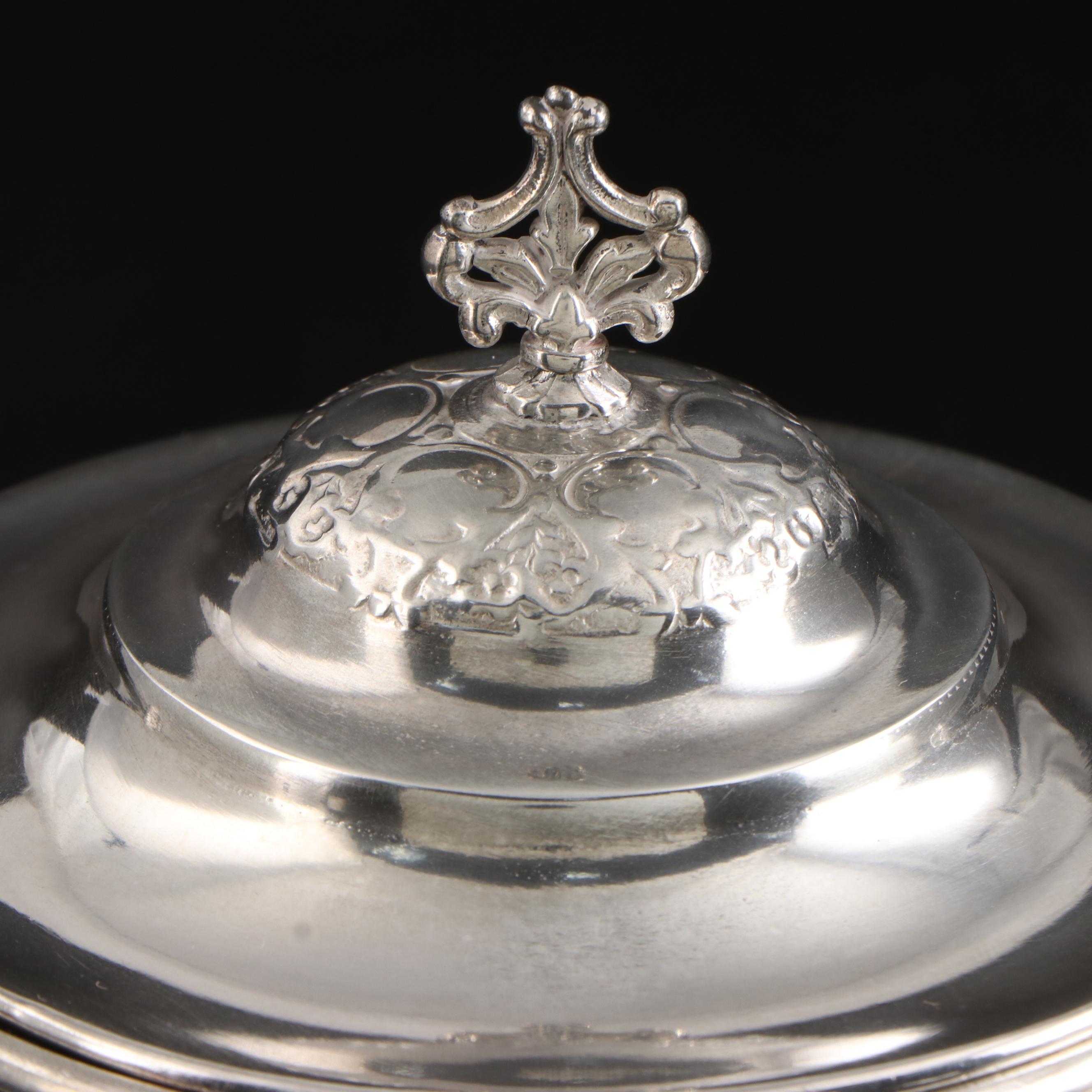 Victorian Style Silver Plate Spooner with Sterling Silver Spoons