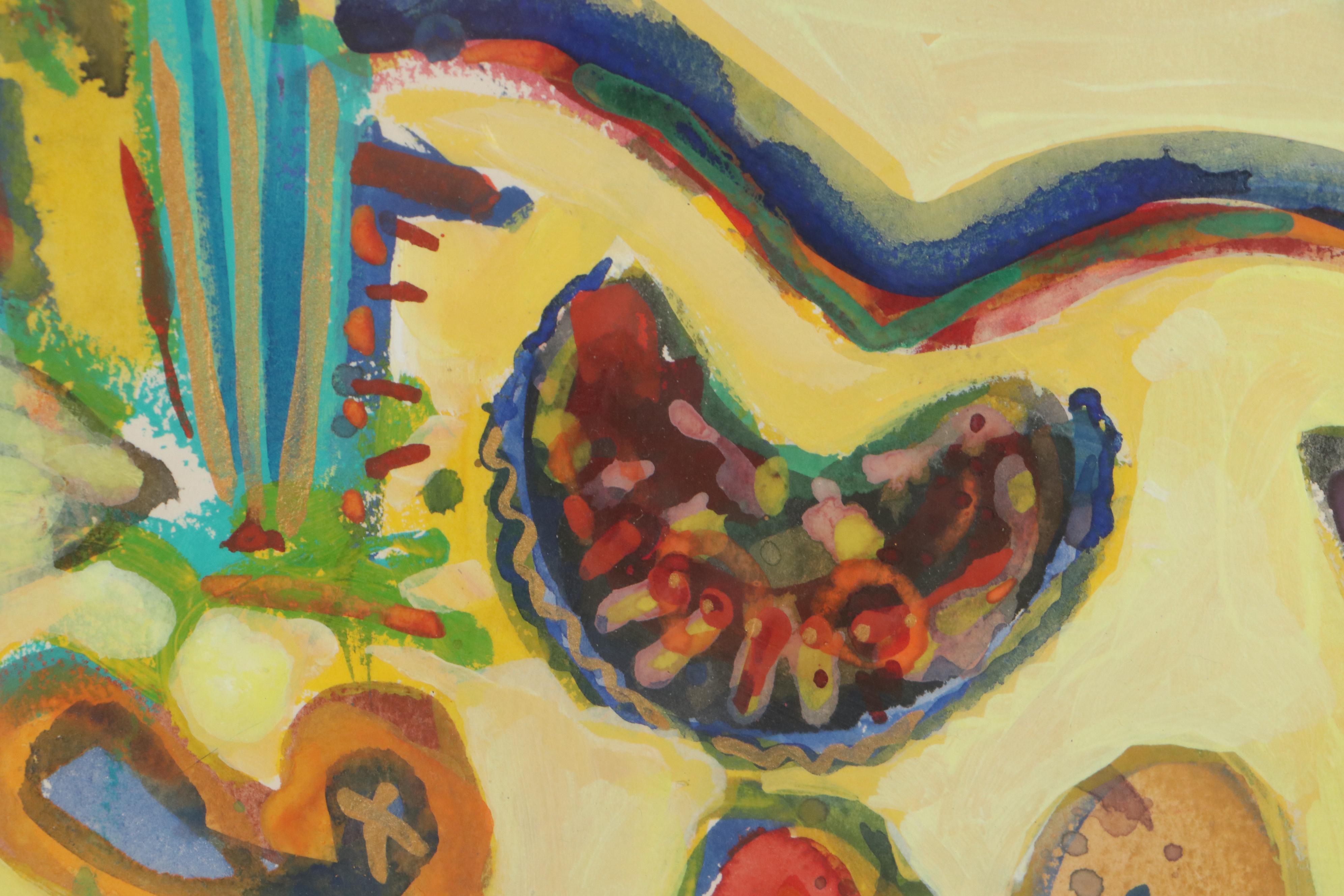 Sarah Roush Abstract Gouche Painting, 21st Century