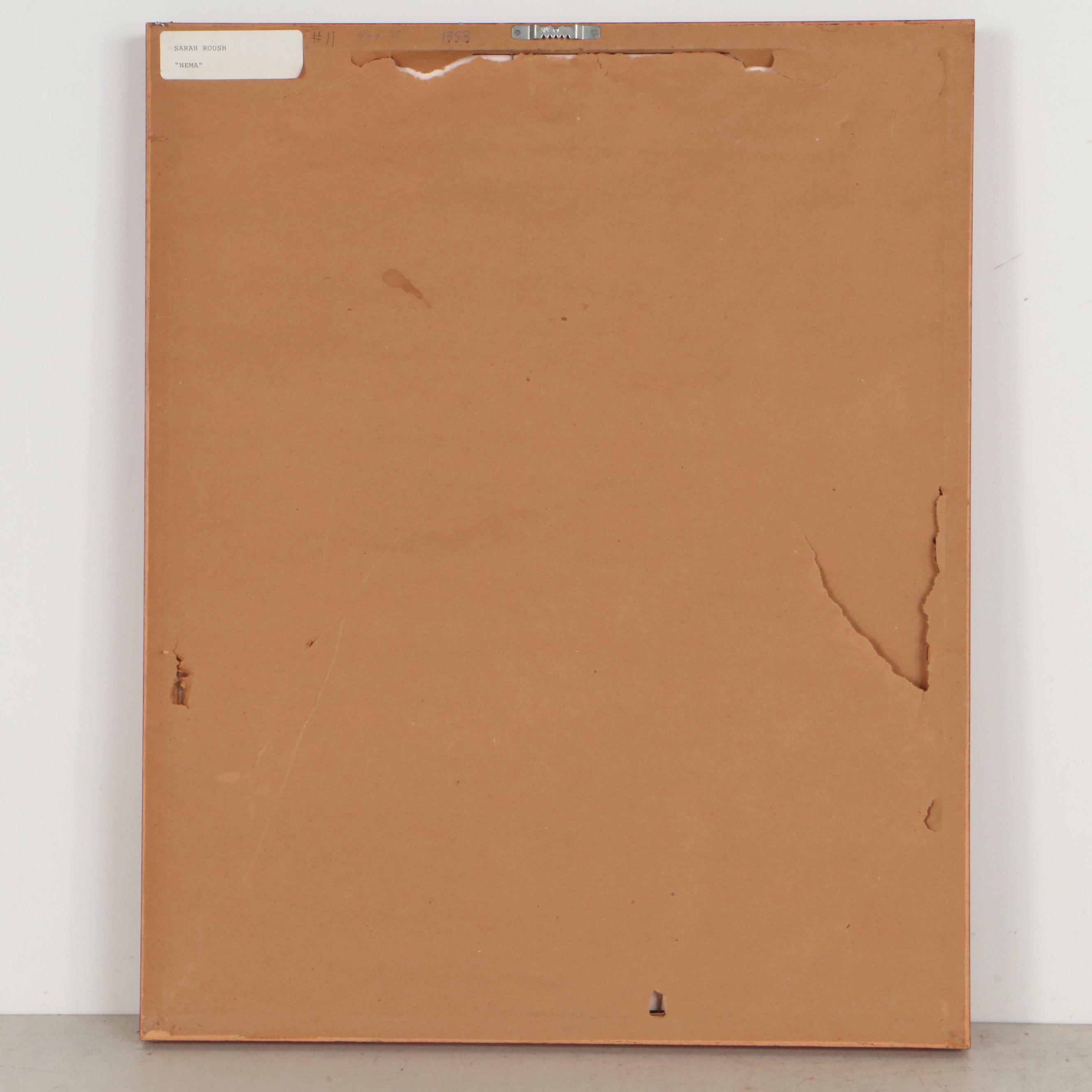 Sarah Roush Mixed Media Painting "Nema," 21st Century