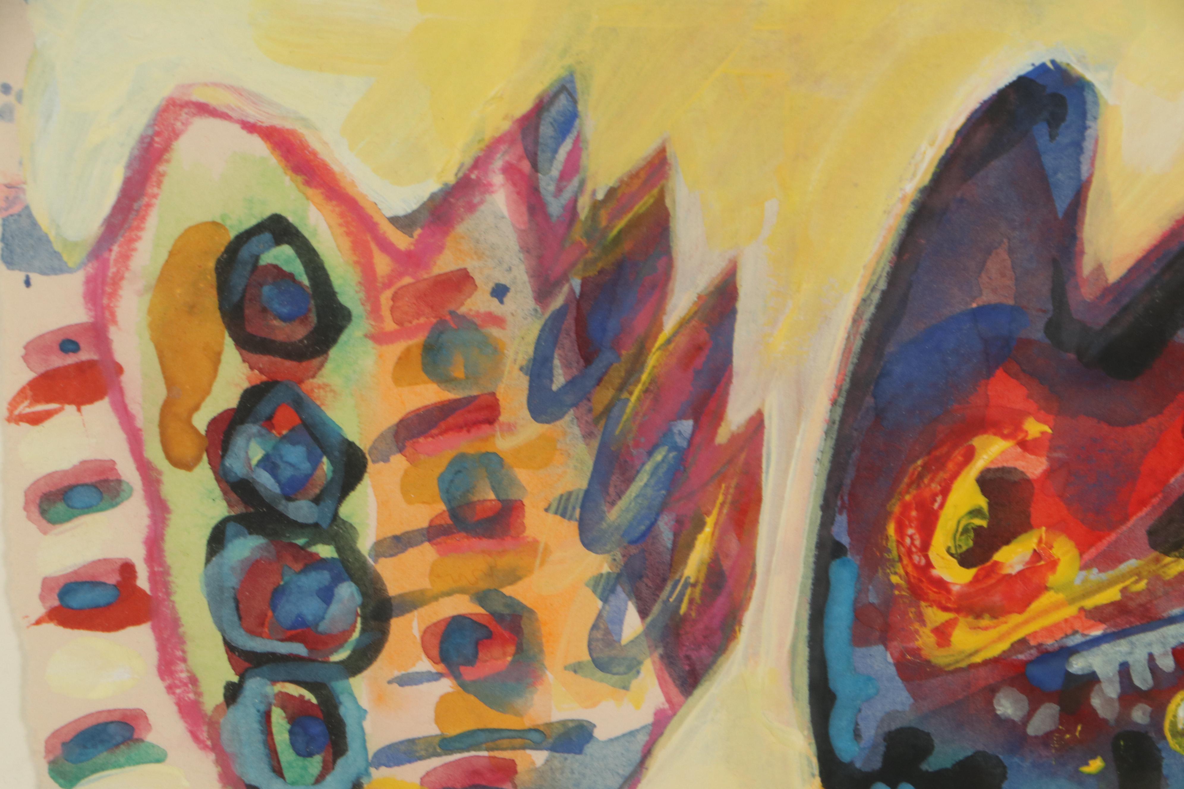 Sarah Roush Abstract Mixed Media Painting, 21st Century