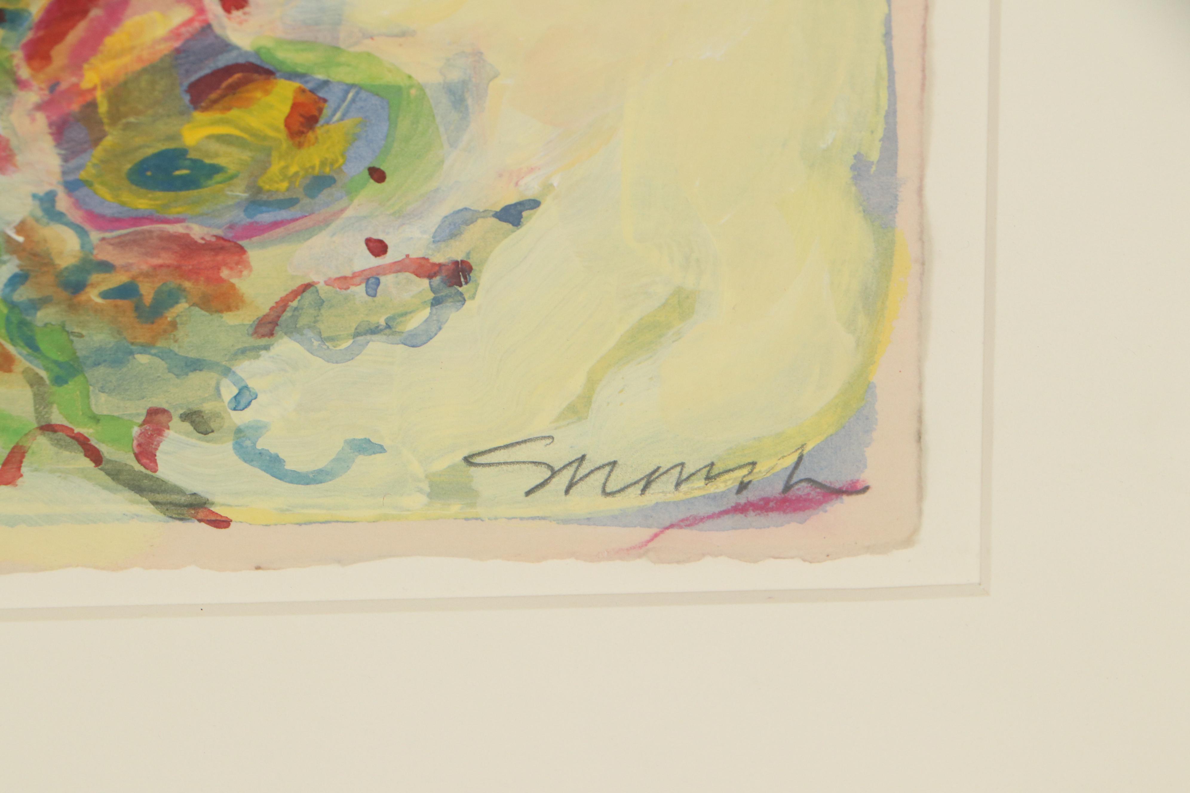 Sarah Roush Abstract Mixed Media Painting, 21st Century