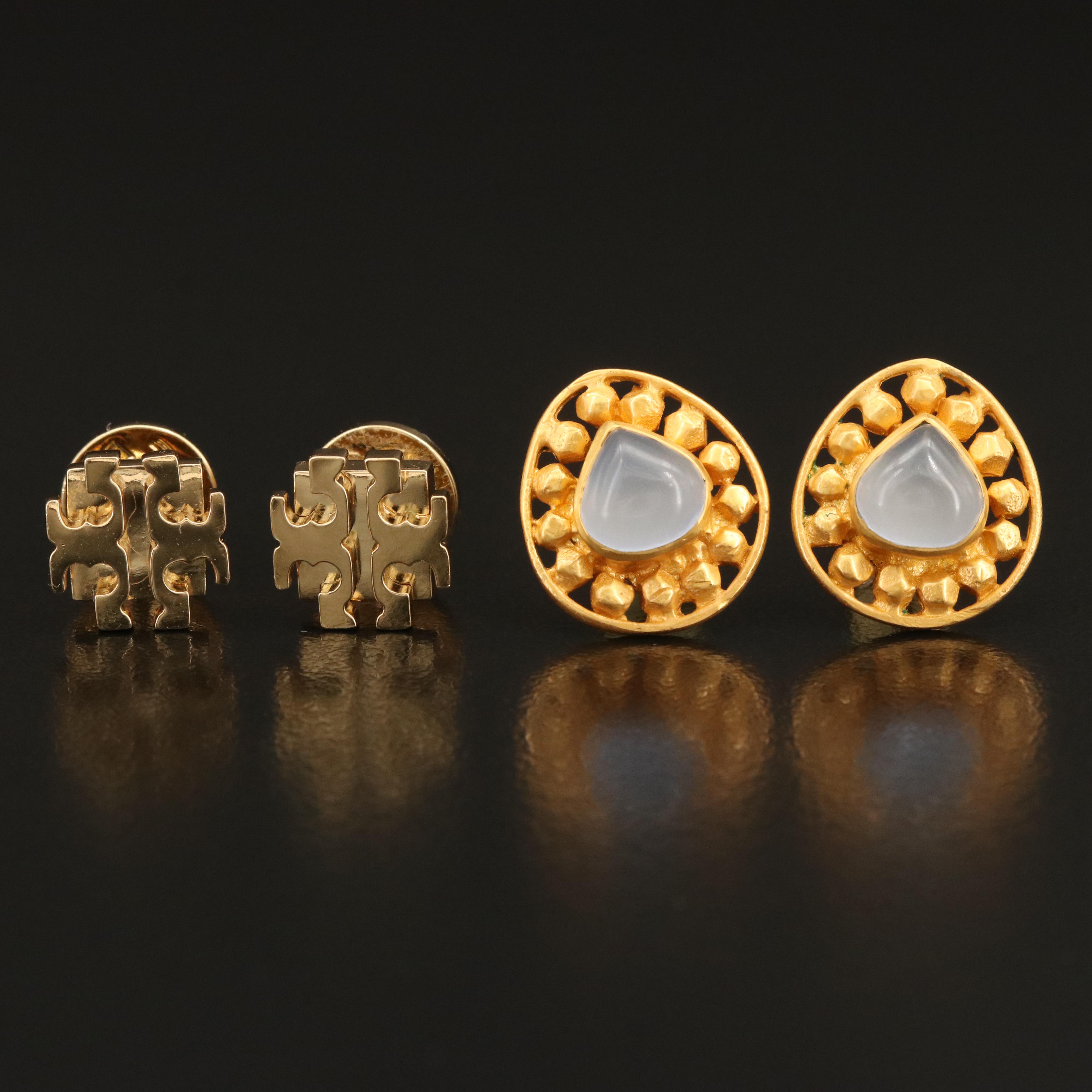 Tori Burch Logo and Julie Vos Stud Earrings