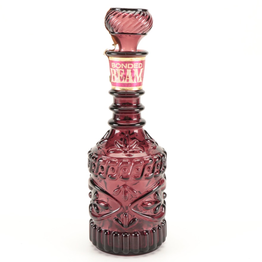 Bonded Jim Beam Pressed Glass Decanter