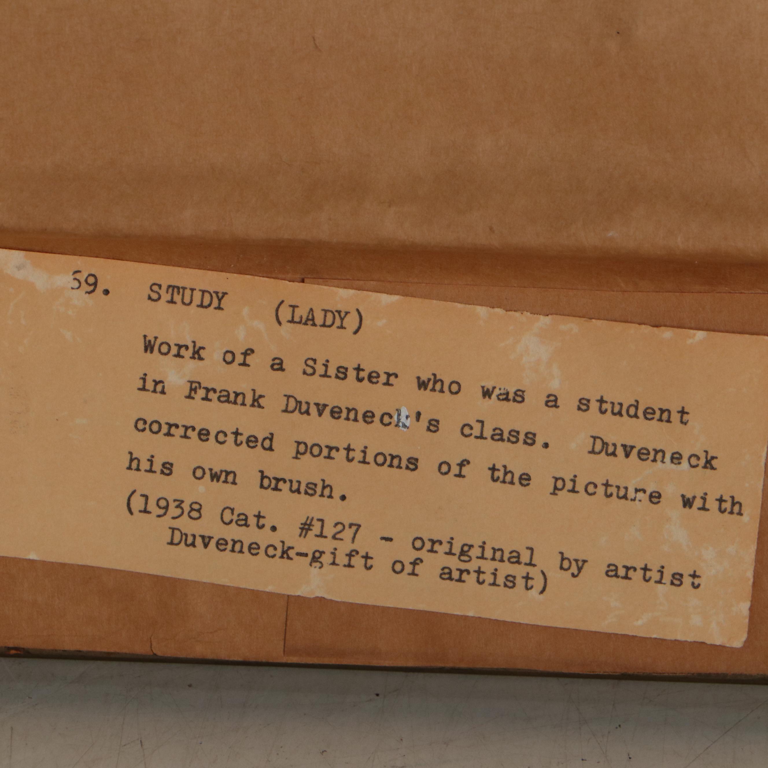 American School Portrait Oil Painting, Late 19th Century