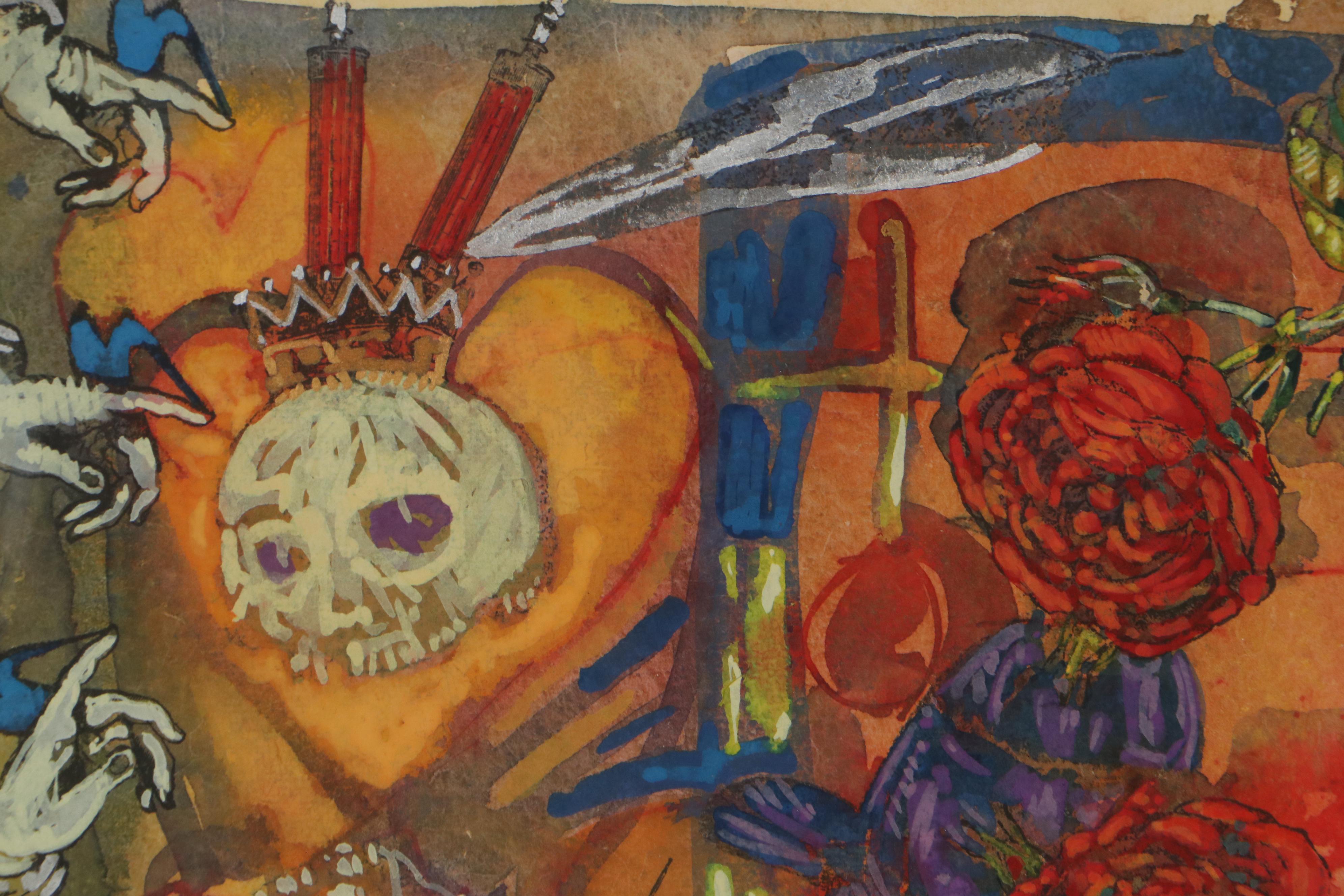 Sarah Roush Mixed Media Painting "Day of the Dead II"