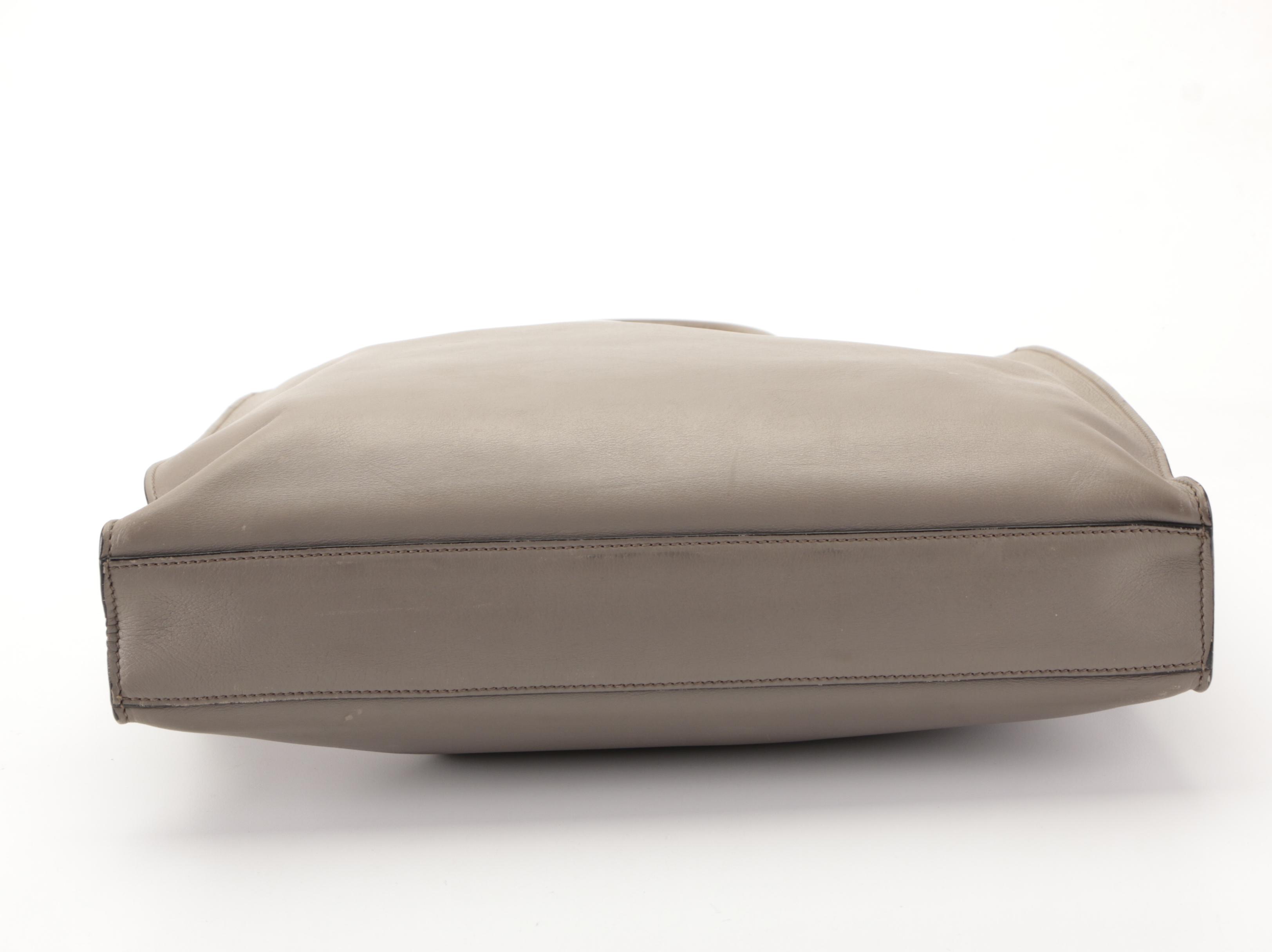 Prada Two-Way Tote in Smooth Grey Calfskin