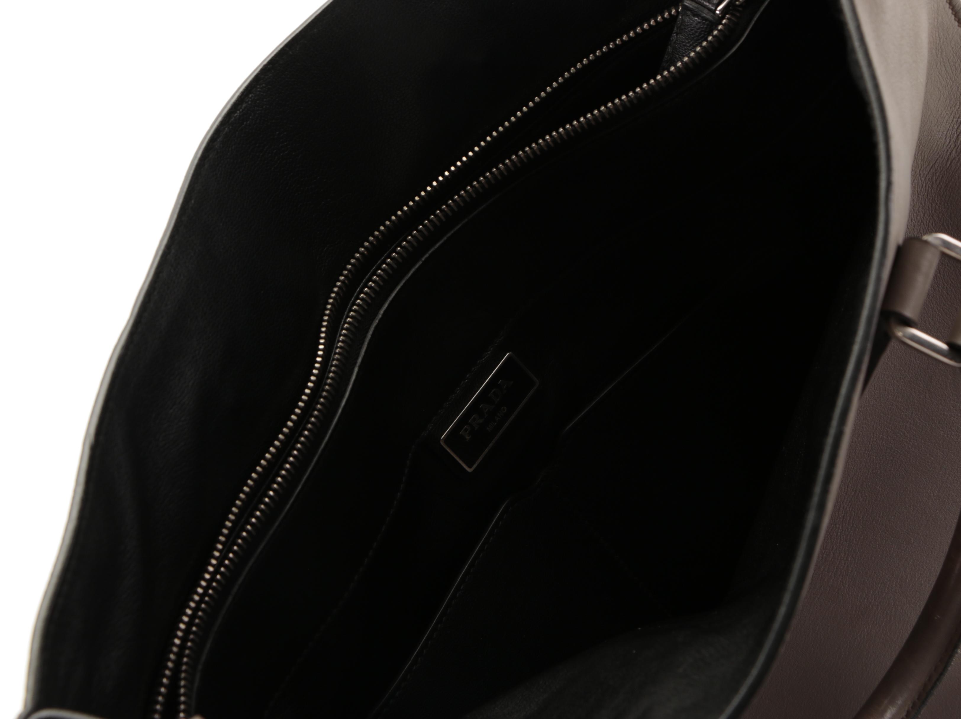 Prada Two-Way Tote in Smooth Grey Calfskin