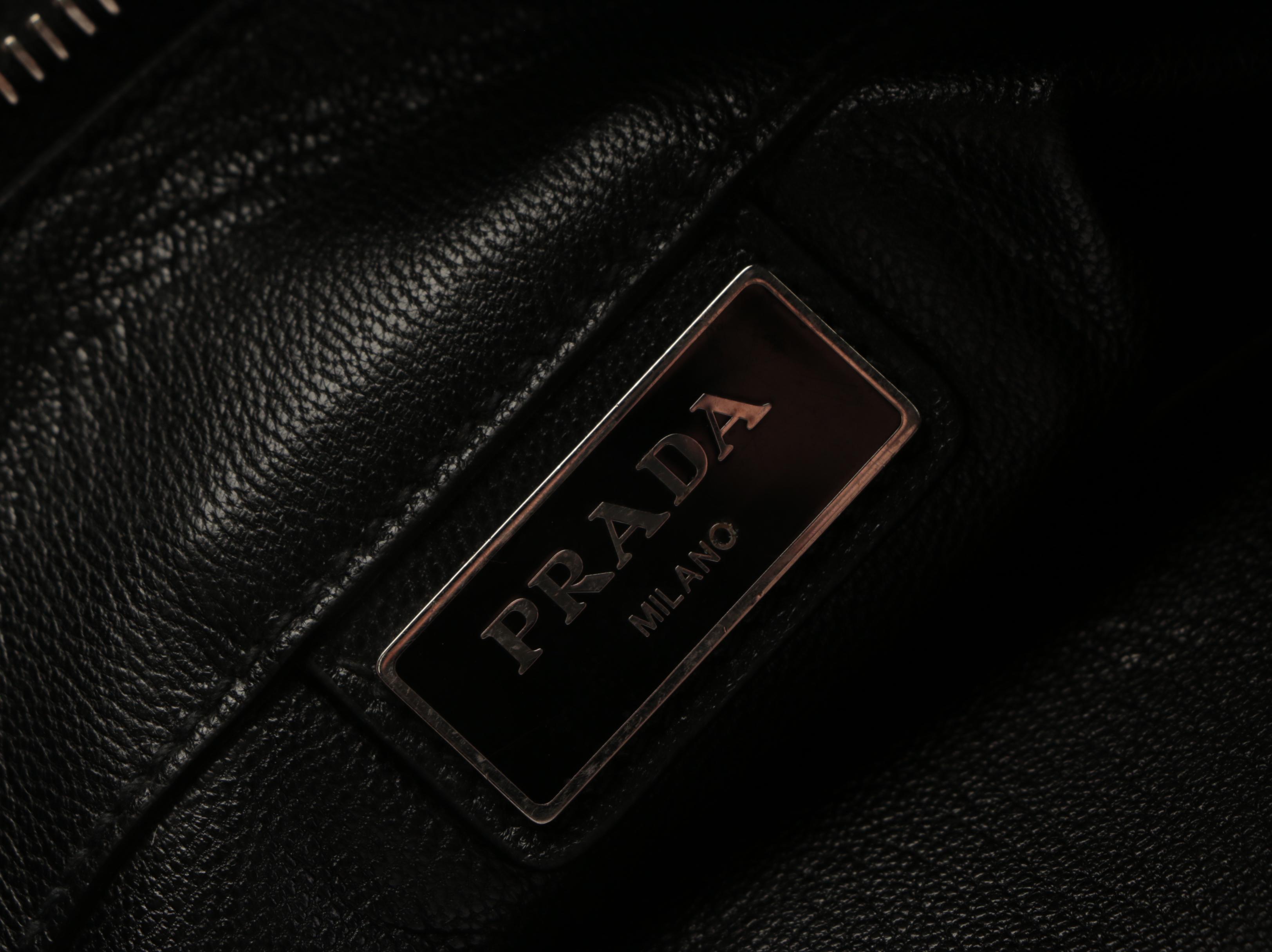 Prada Two-Way Tote in Smooth Grey Calfskin