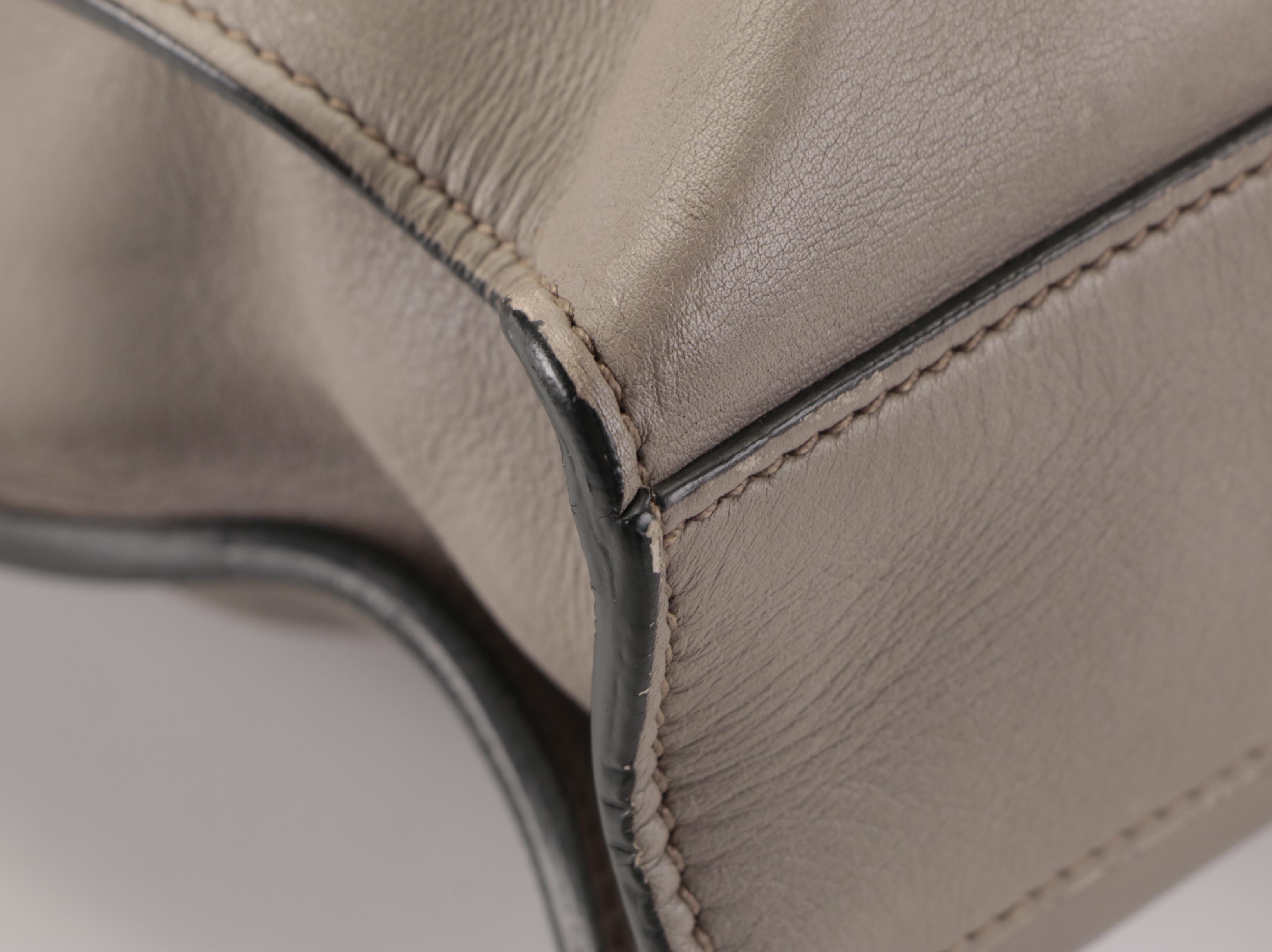 Prada Two-Way Tote in Smooth Grey Calfskin