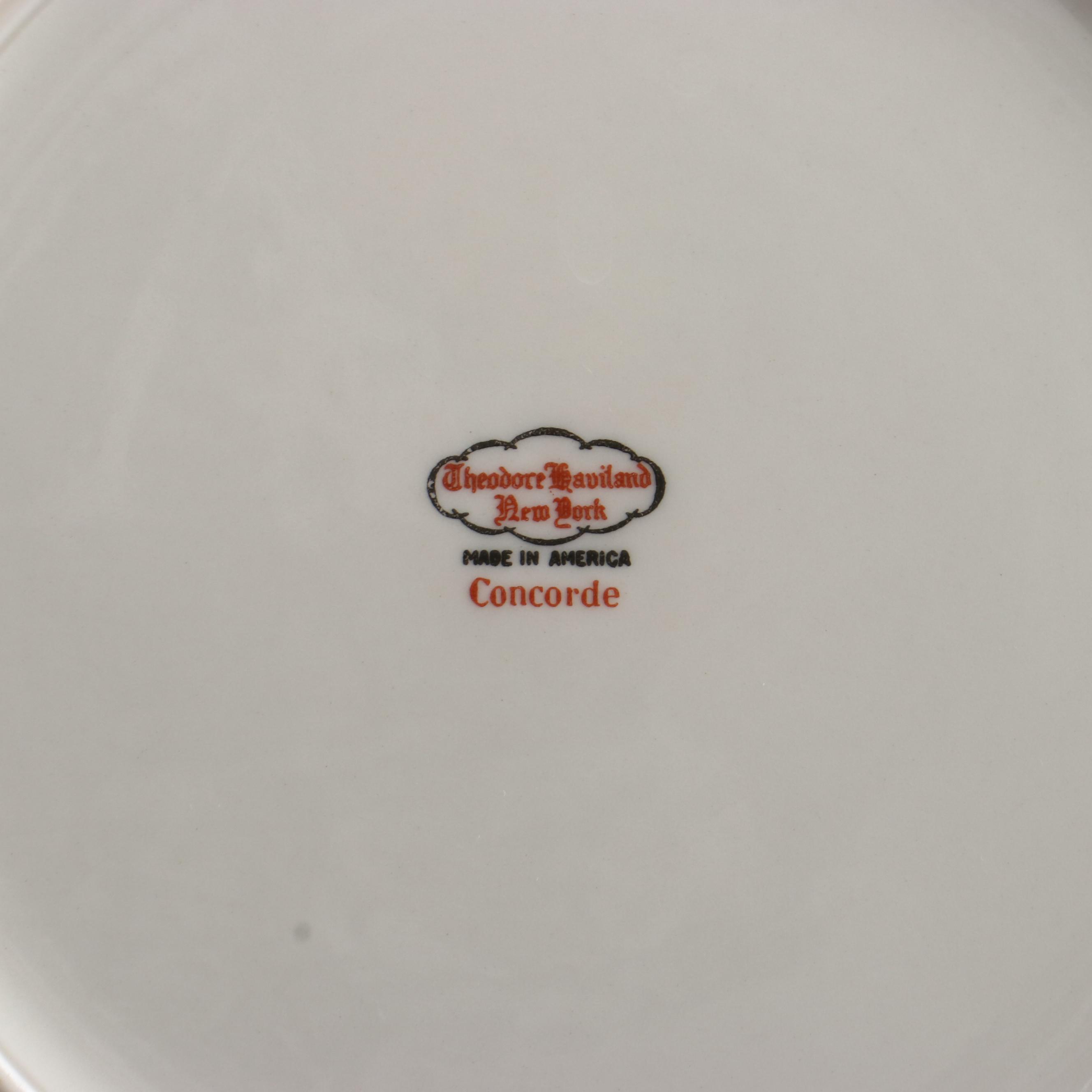 Theodore Haviland "Concorde" Porcelain Dinnerware, Mid-20th Century