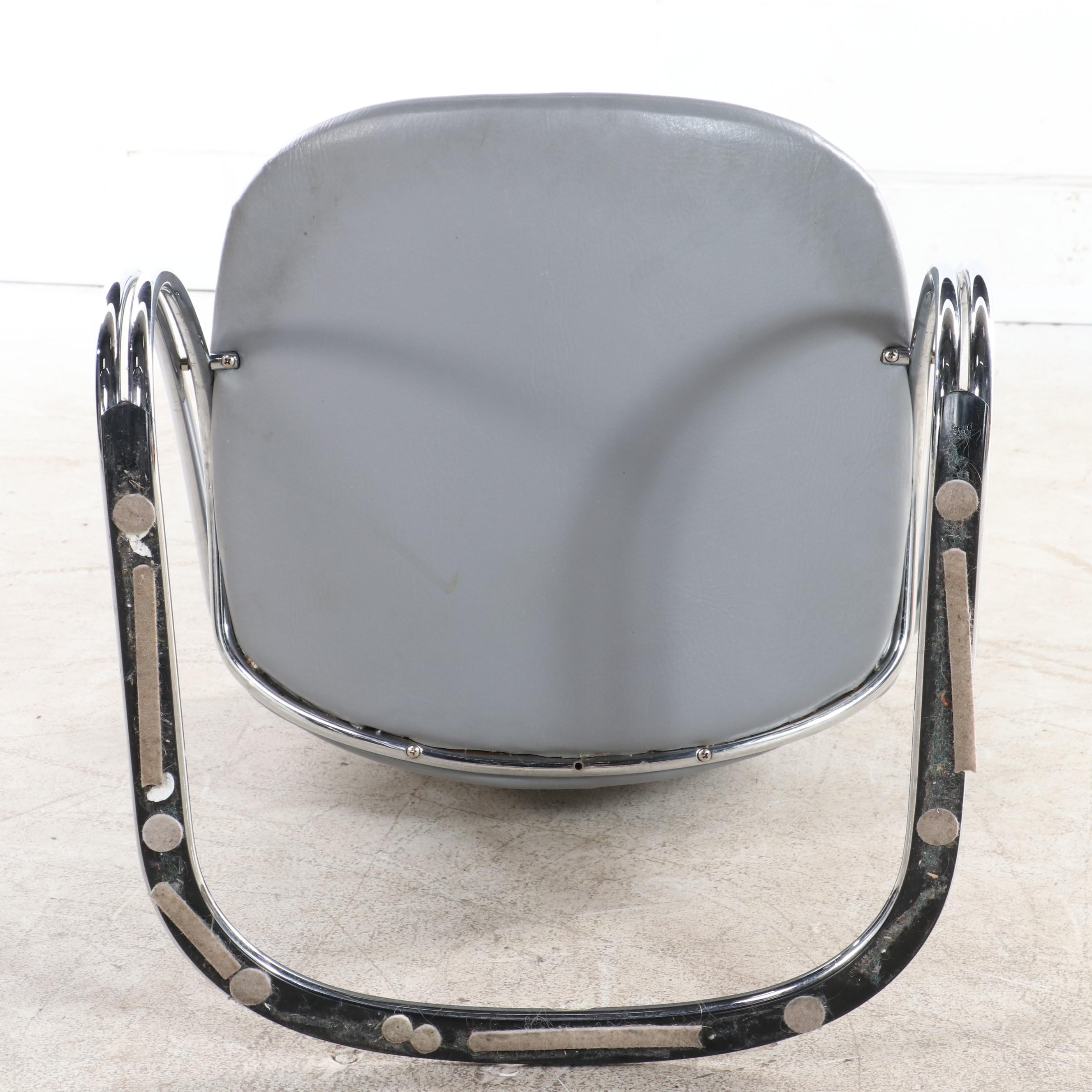 Four Thema Italian Modernist Chrome Cantilever Chairs, Attr. to Gastone Rinaldi