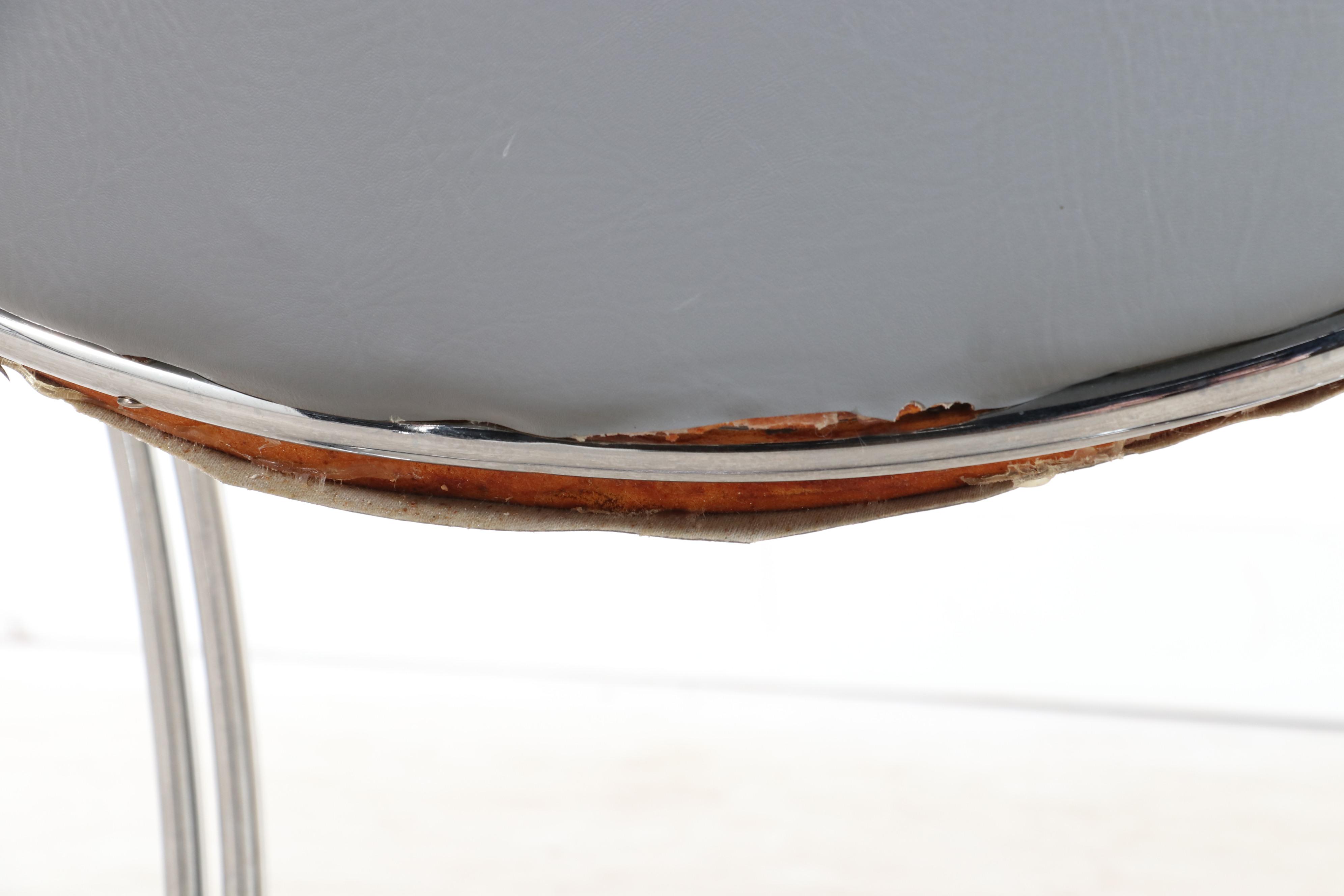 Four Thema Italian Modernist Chrome Cantilever Chairs, Attr. to Gastone Rinaldi