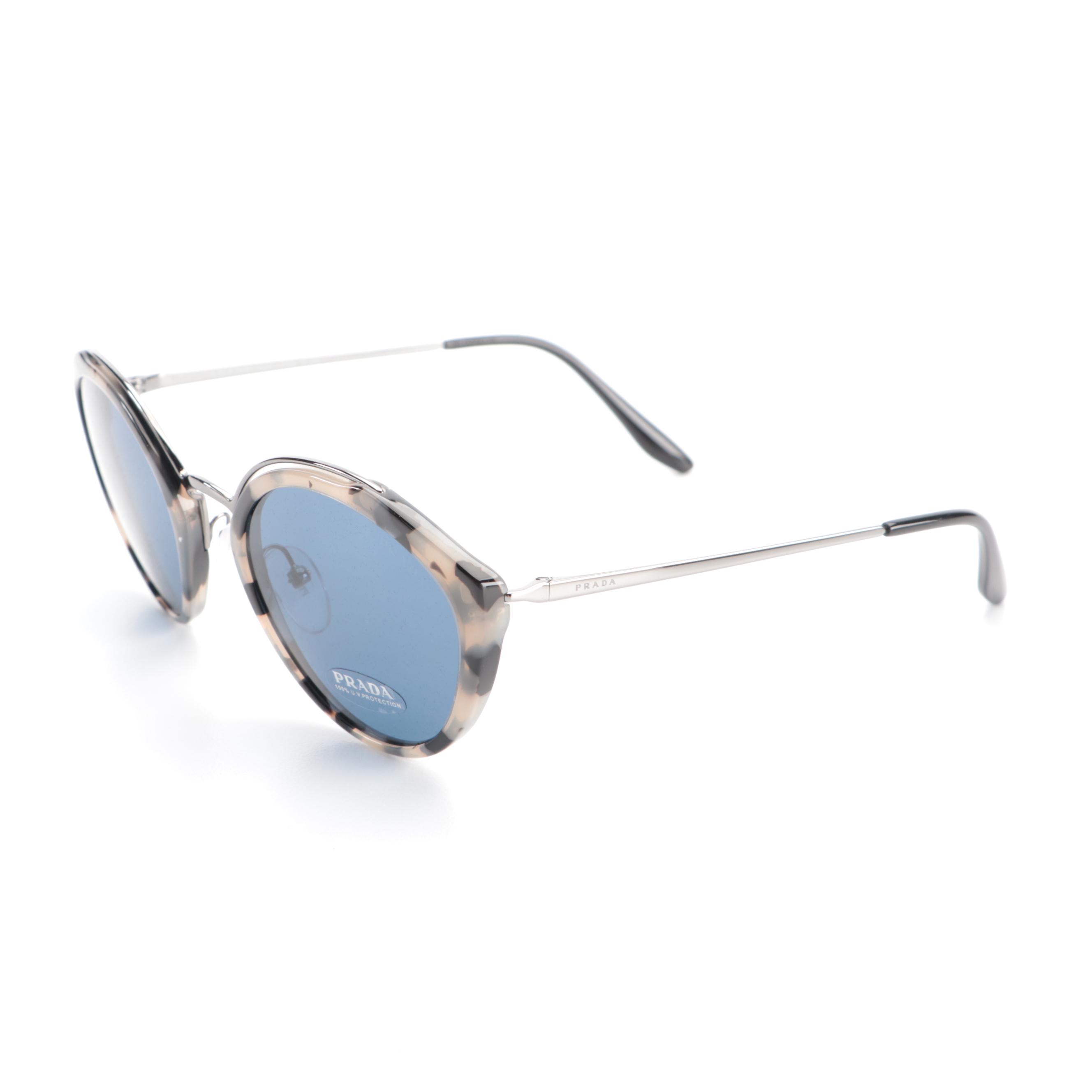 Prada SPR18U Round Havana Sunglasses with Case and Box