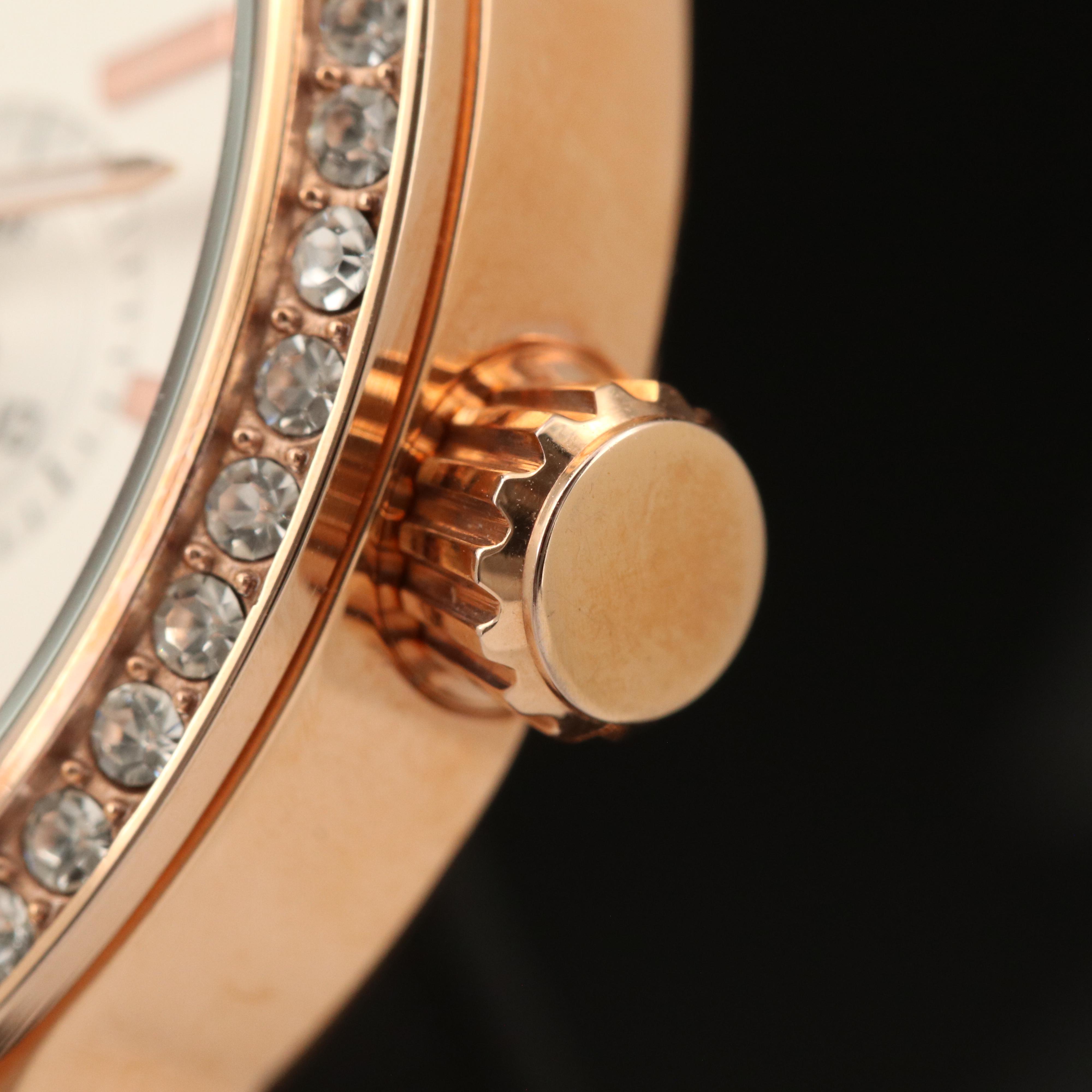 Rotary Multi-Function Crystal Bezel Watch