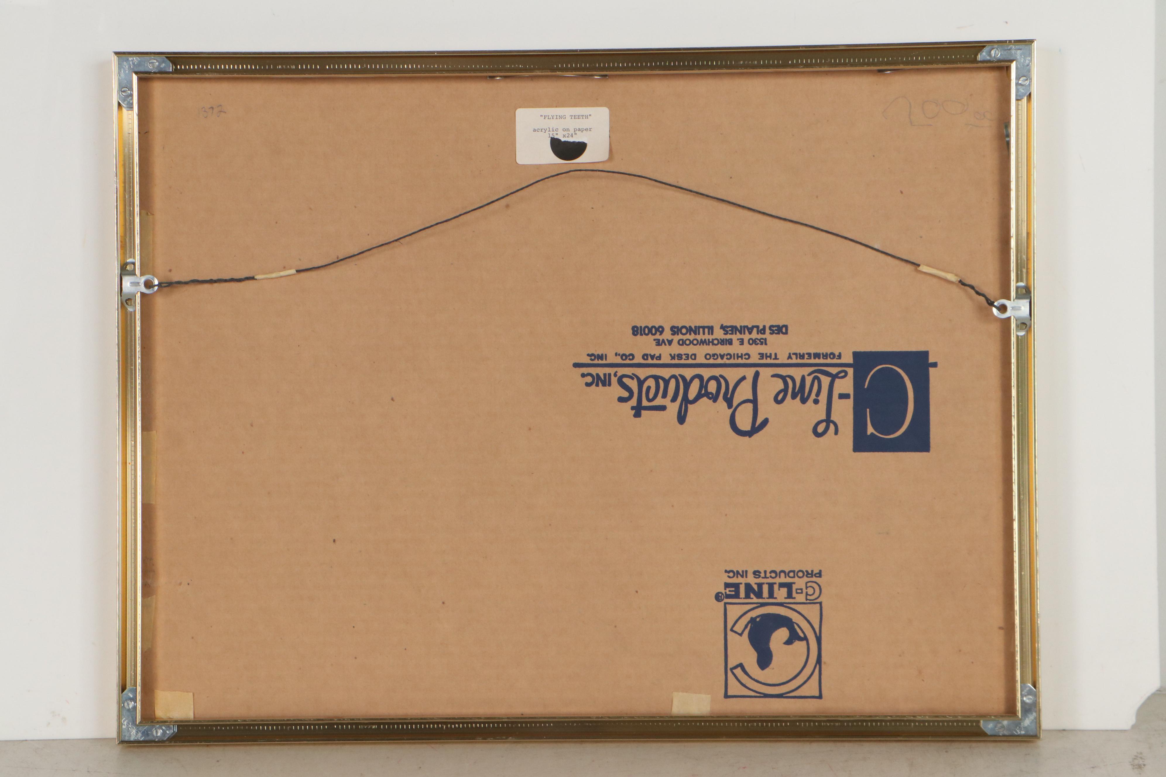 Sarah Roush Acrylic Painting "Flying Teeth"