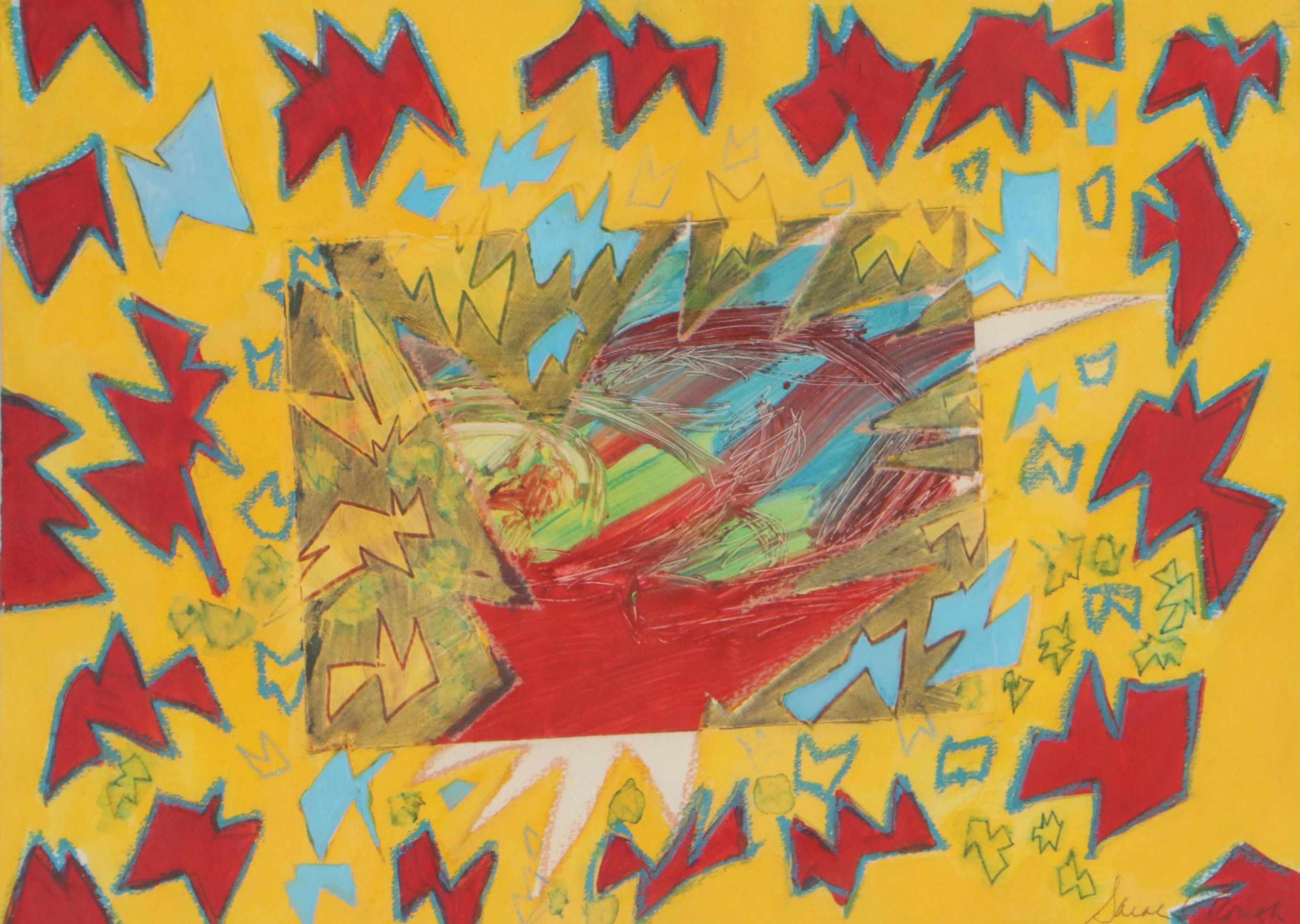 Sarah Roush Acrylic Painting "Flying Teeth"