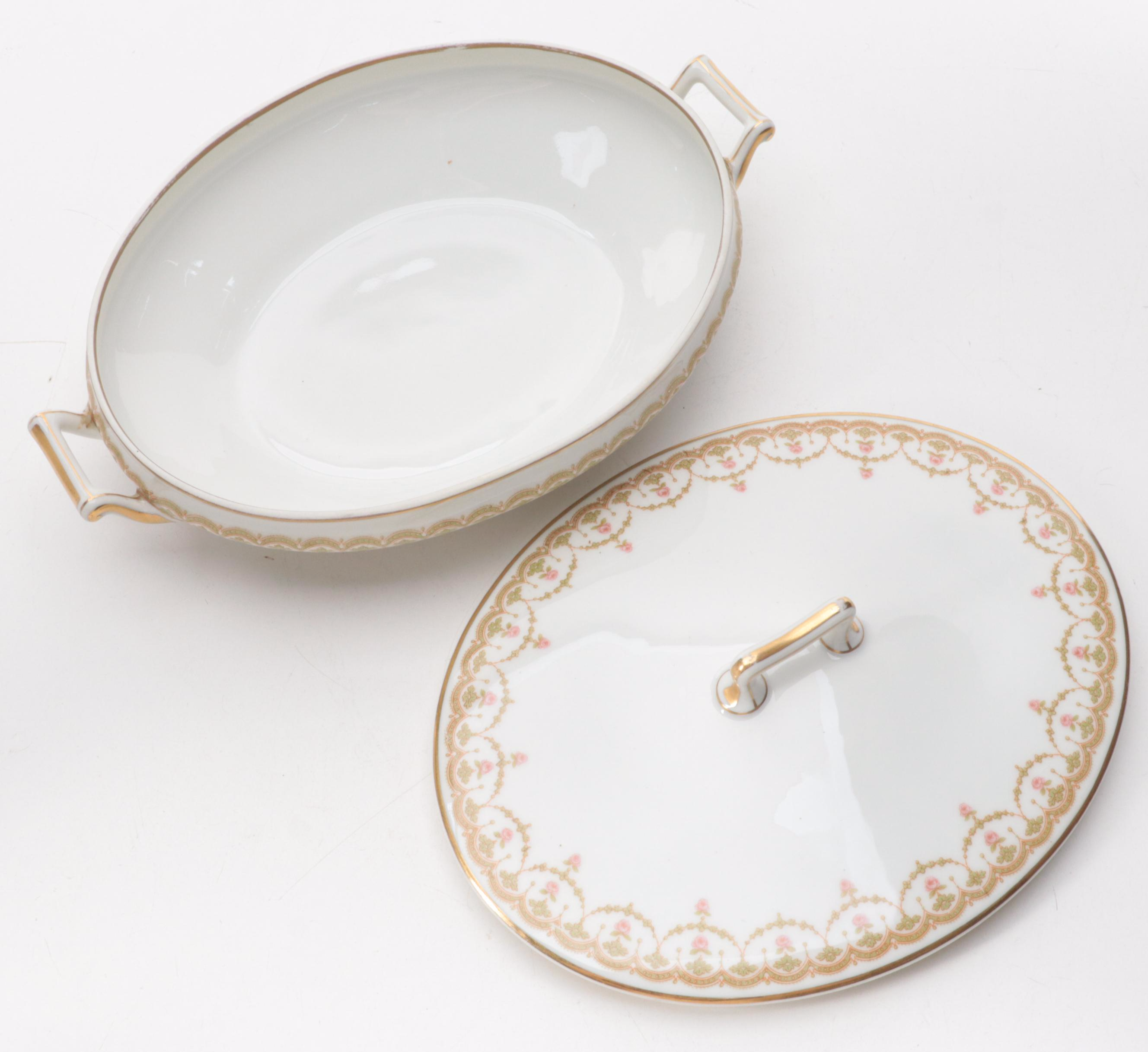 Haviland Hand-Painted Porcelain Serving Dishes, Mid-20th Century