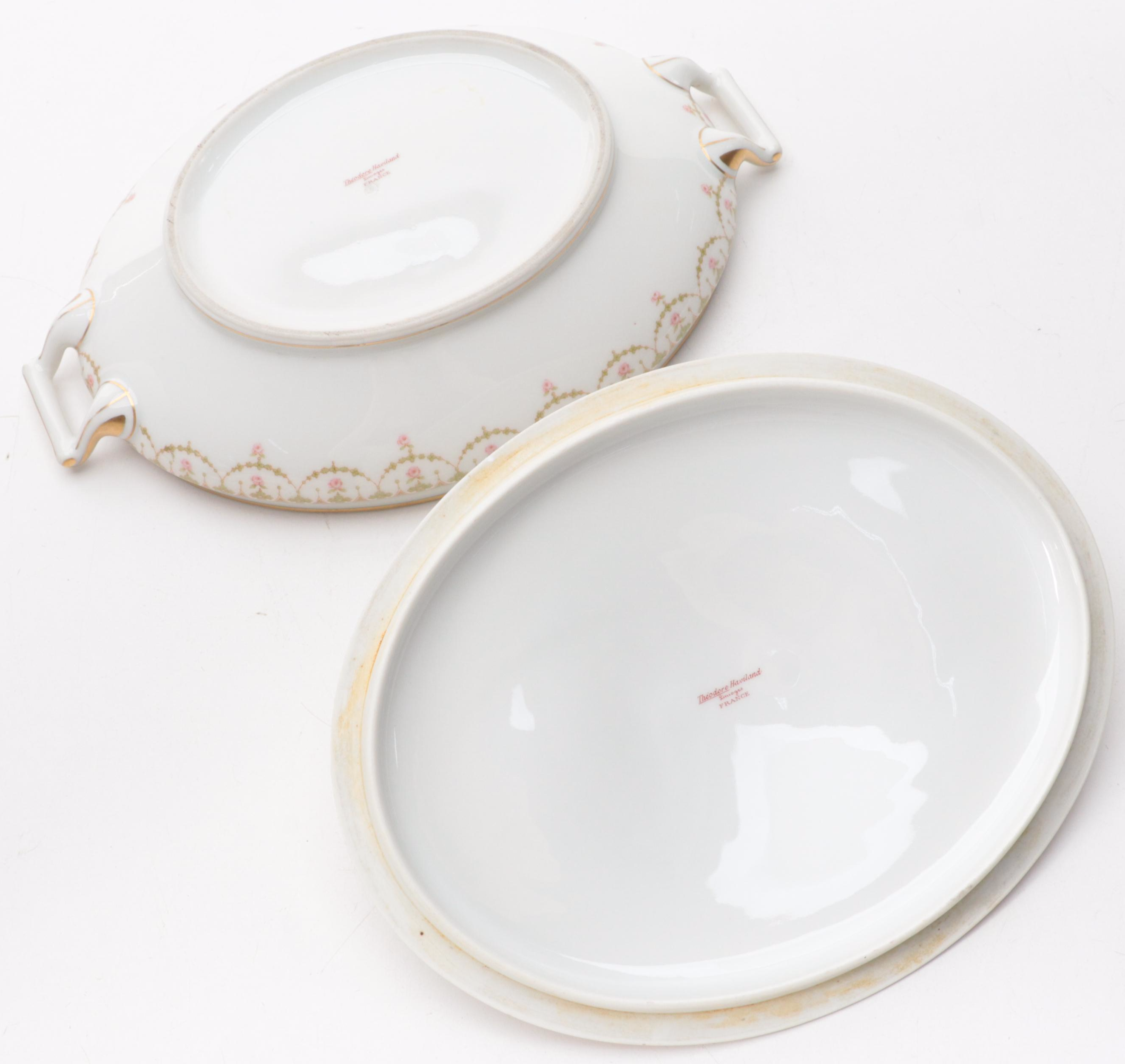 Haviland Hand-Painted Porcelain Serving Dishes, Mid-20th Century