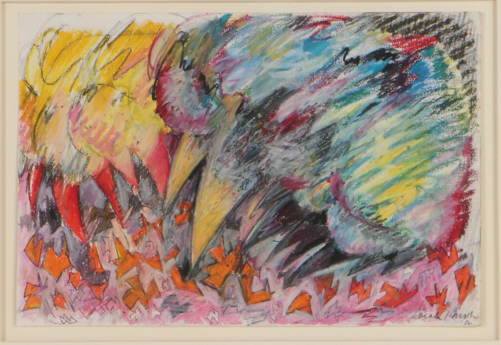 Sarah Roush Pastel Drawing, 1986