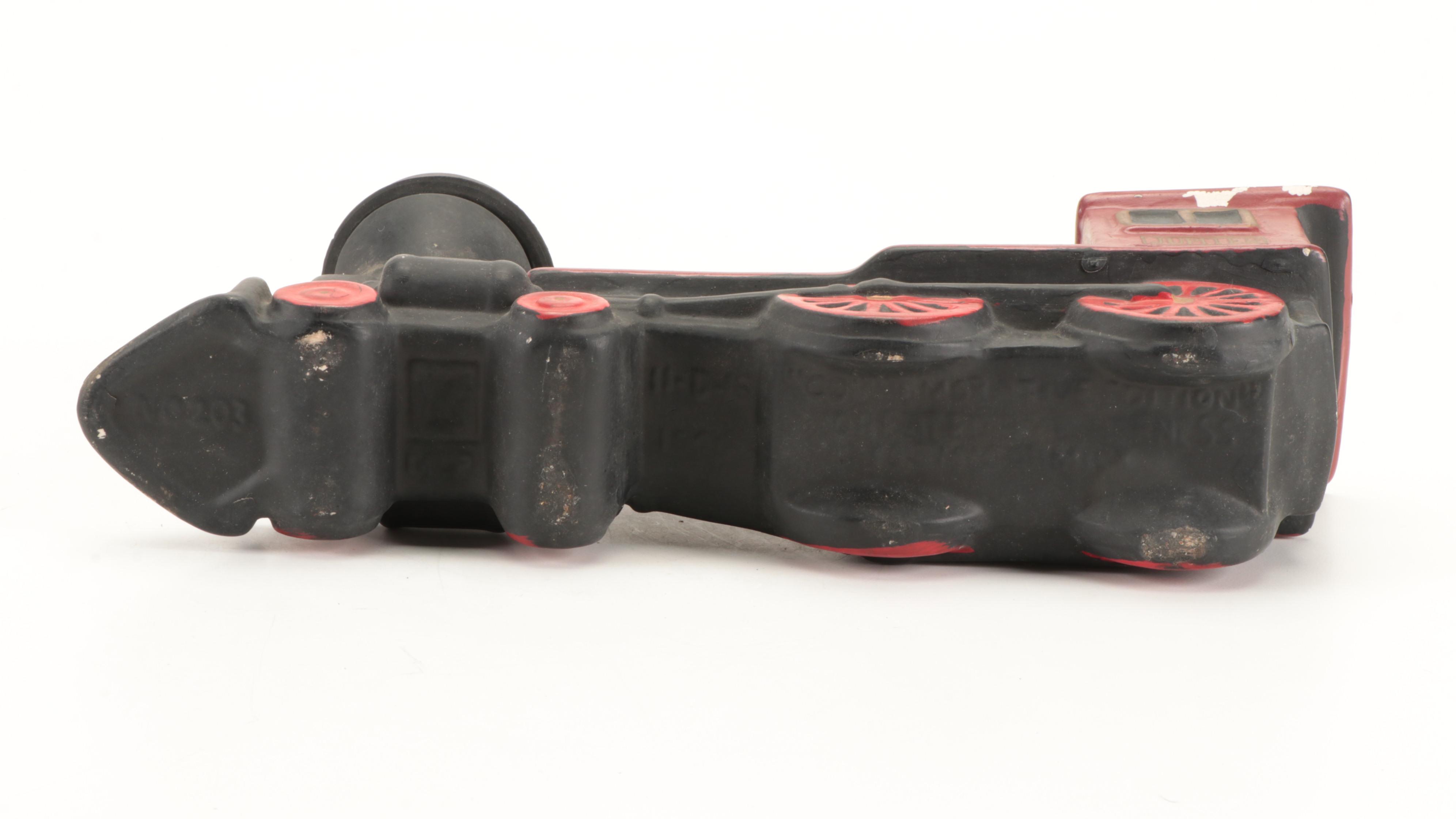 United Figural Train Clock with McCormick Bourbon Chalkware Decanter