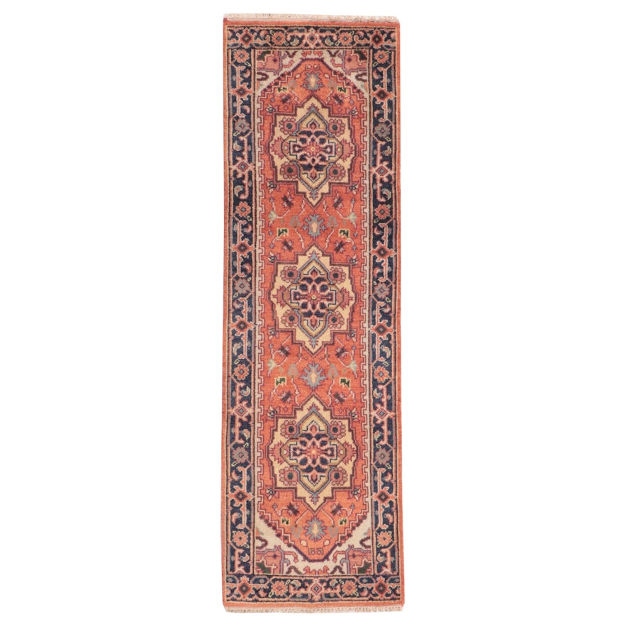 2'6 x 8'5 Hand-Knotted Indo-Persian Heriz Carpet Runner