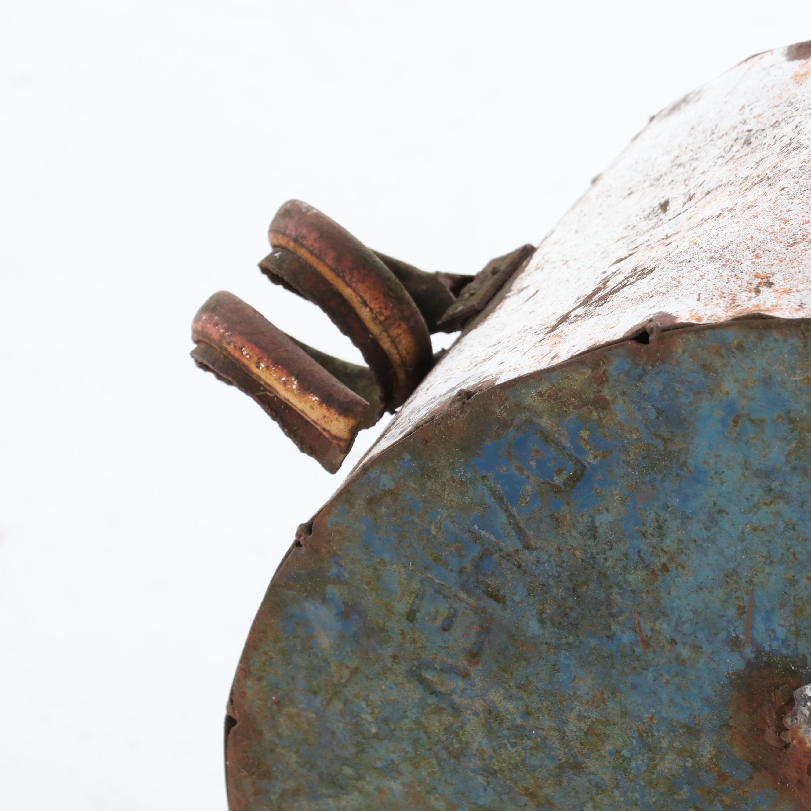 Folk Art Metal Sculpture of Winged Pig