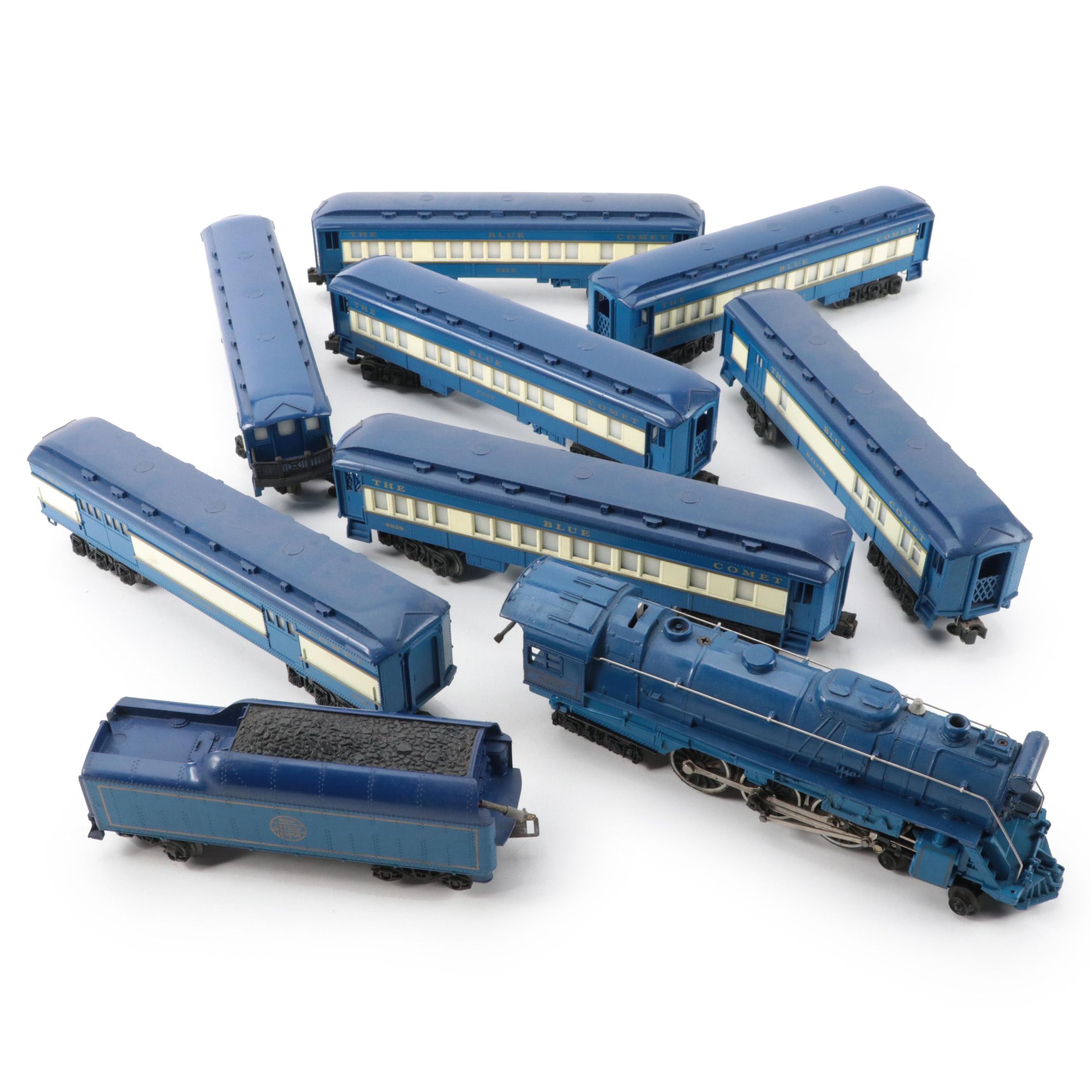Lionel "The Blue Comet" Locomotive and Train Cars