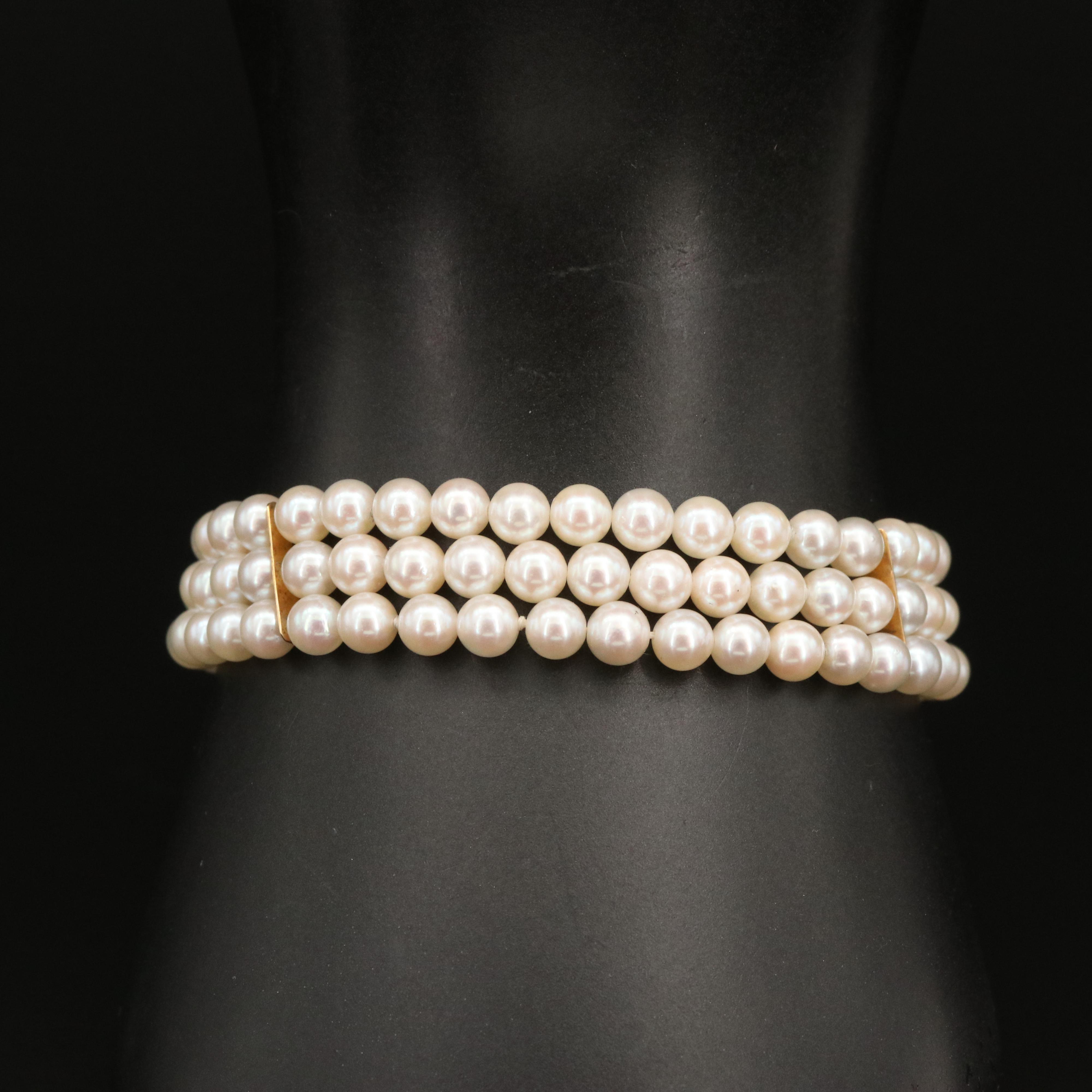 Pearl Bracelet with 14K Diamond Clasp