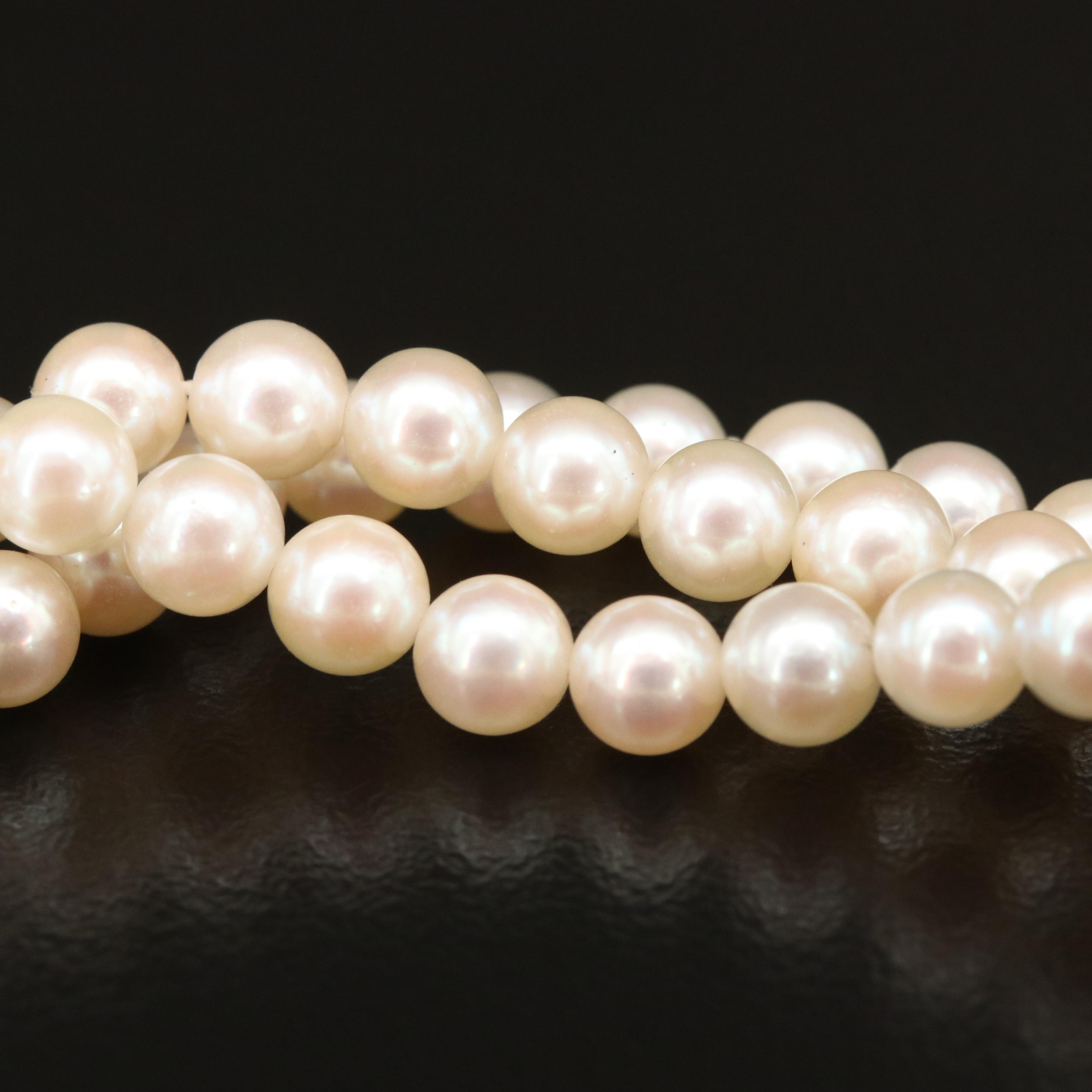 Pearl Bracelet with 14K Diamond Clasp