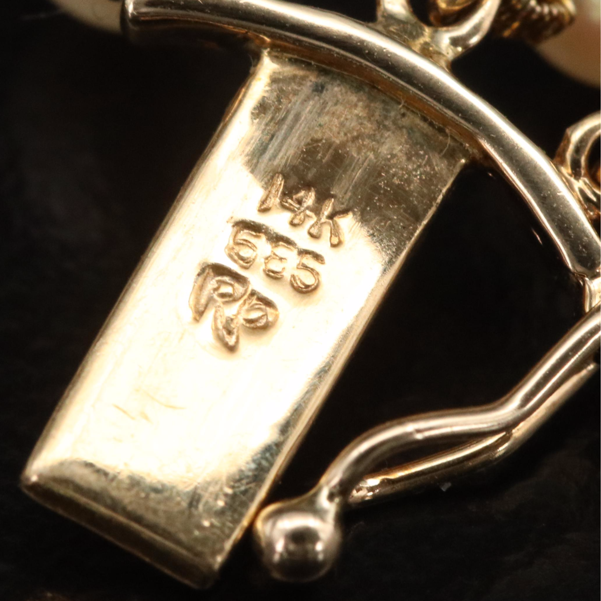 Pearl Bracelet with 14K Diamond Clasp